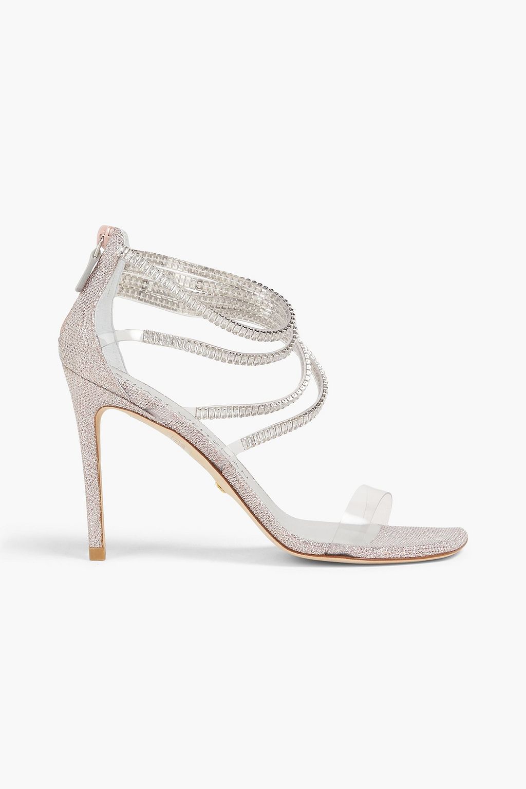 Super Glam 100 embellished PVC and lamé sandals