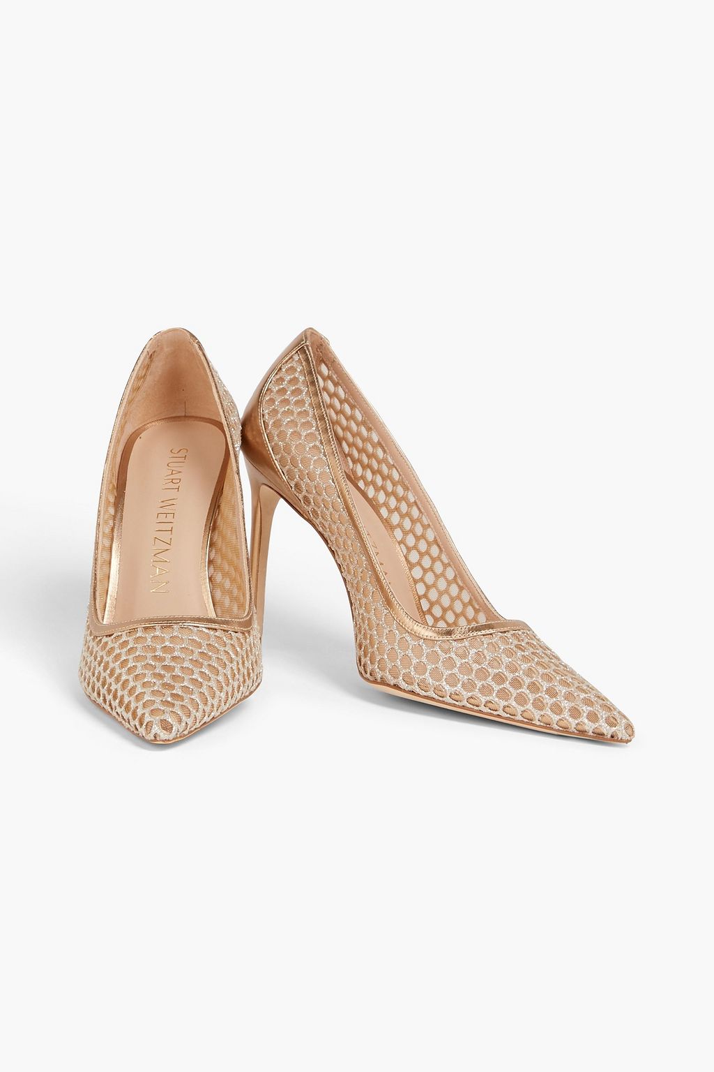 STUART WEITZMAN Stuart 100 metallic mesh pumps