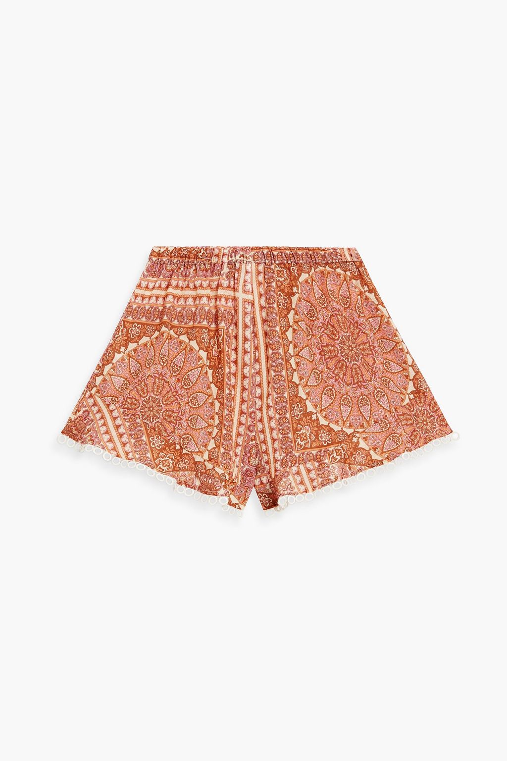 ZIMMERMANN Kids Primrose embroidered-trimmed paisley-print cotton shorts