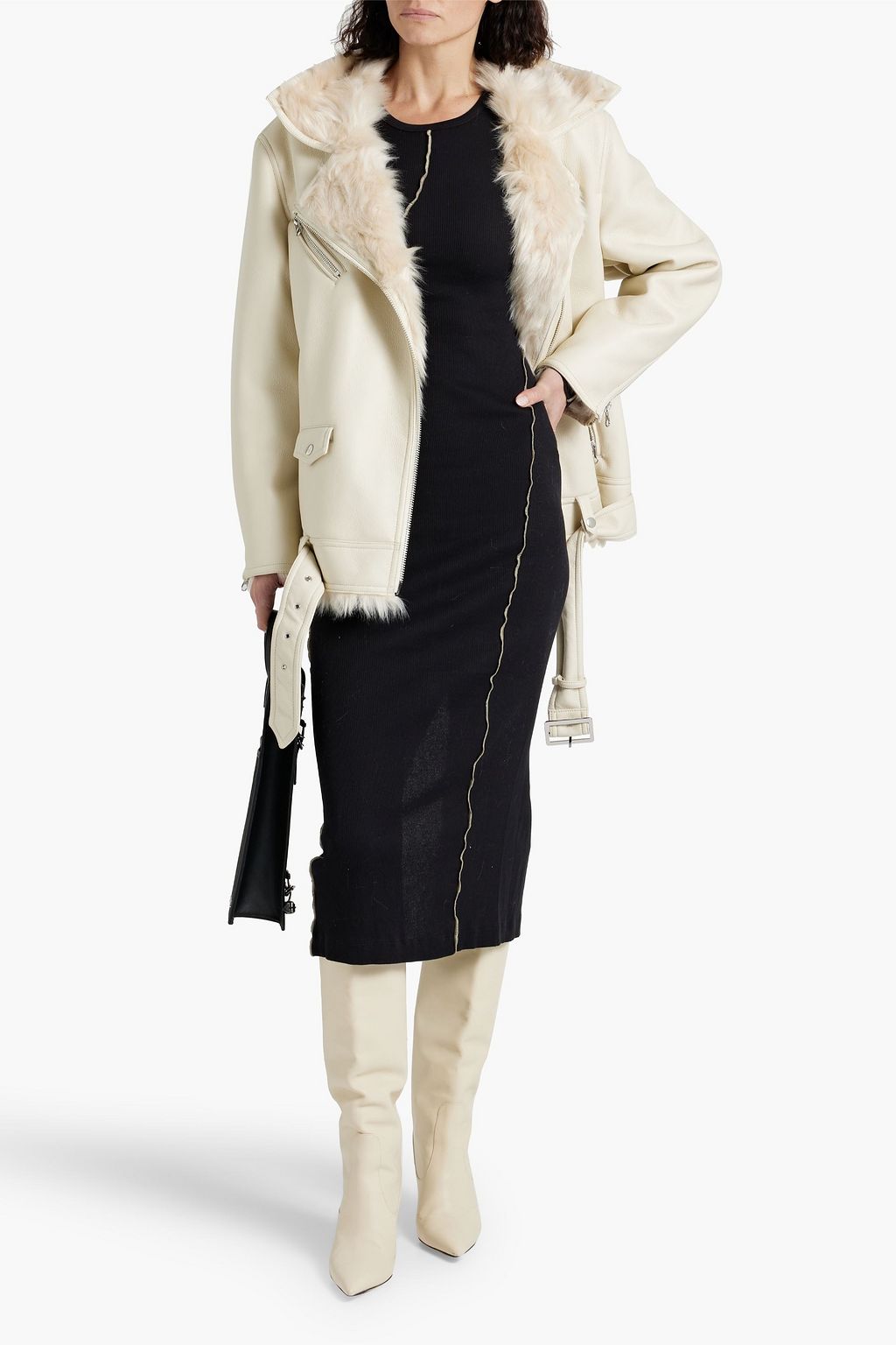 STAND STUDIO Carrie faux leather biker jacket