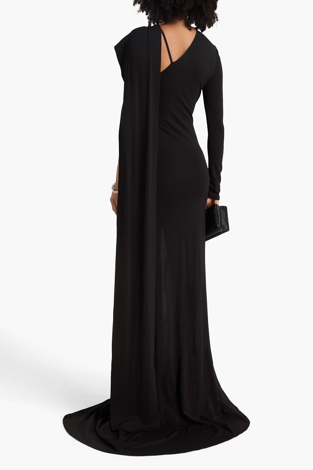 DAVID KOMA One-sleeve draped jersey gown