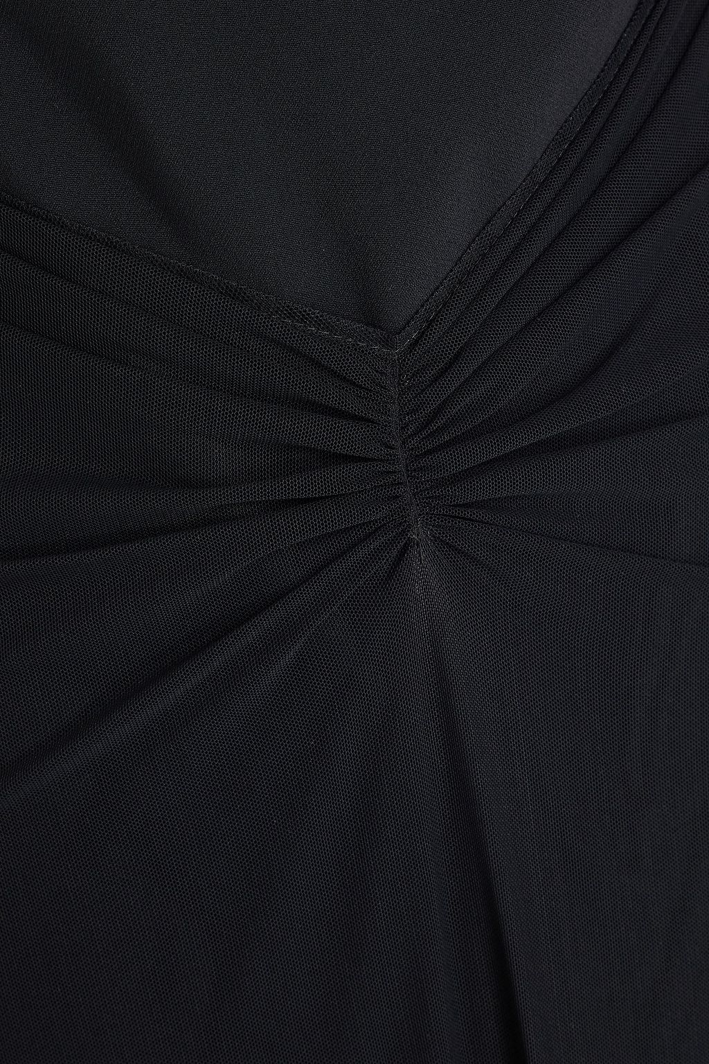 DAVID KOMA Strapless ruched crepe gown