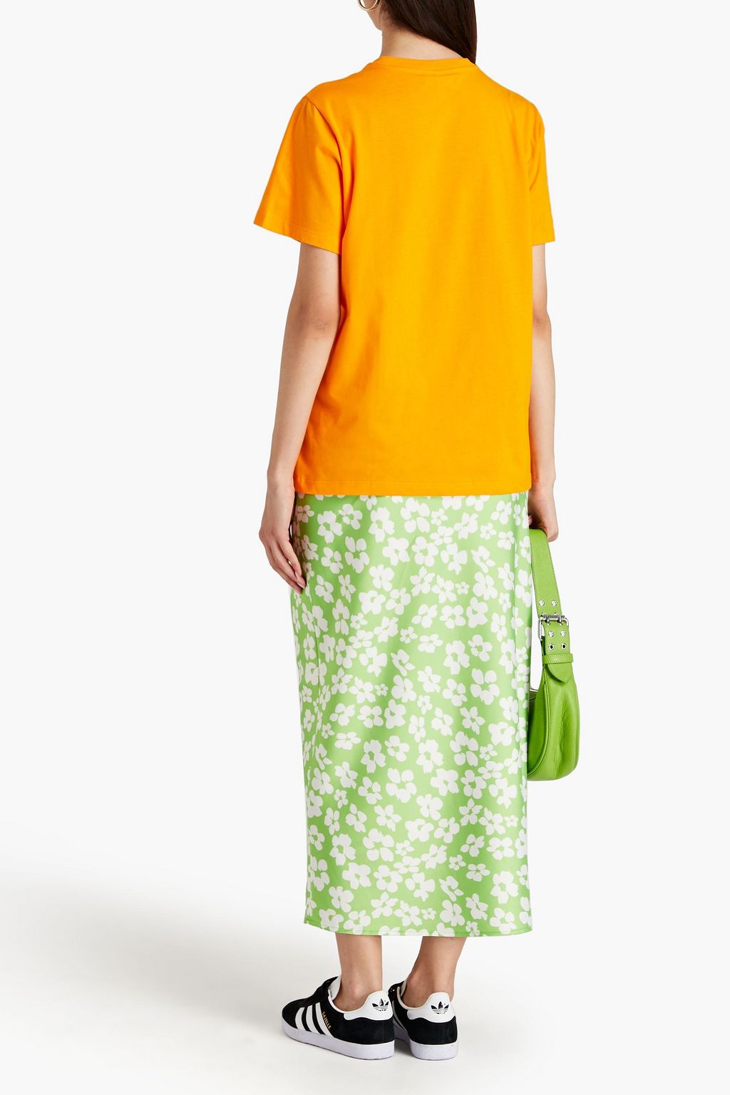 GANNI Printed cotton-jersey T-shirt