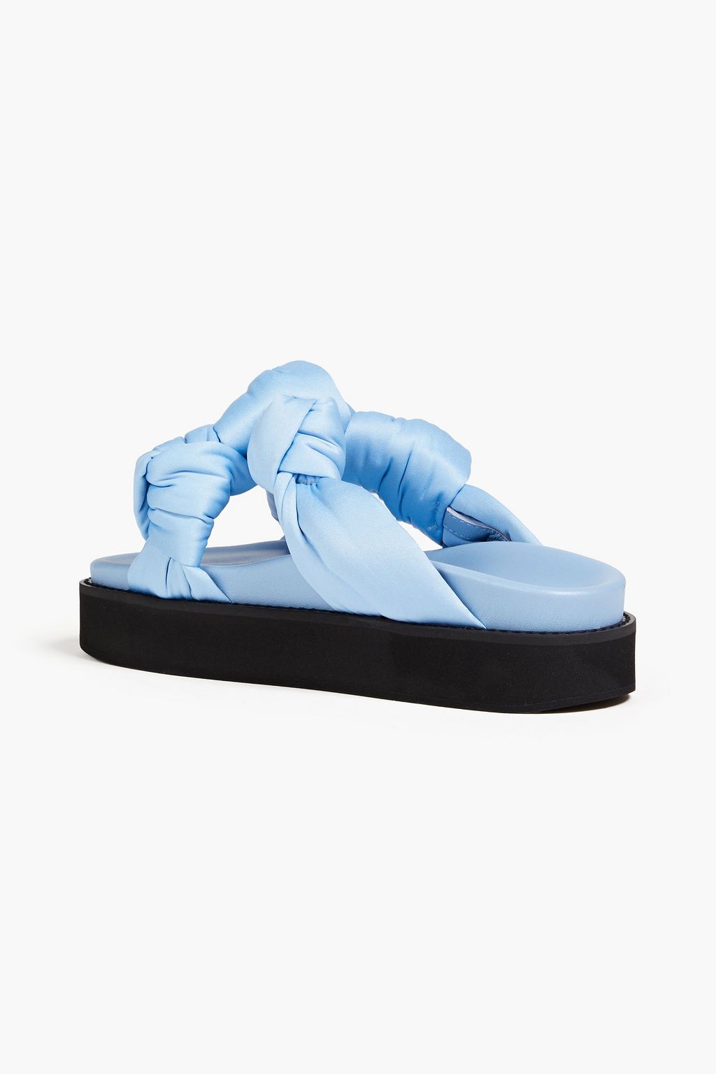 GANNI Knotted satin platform sandals