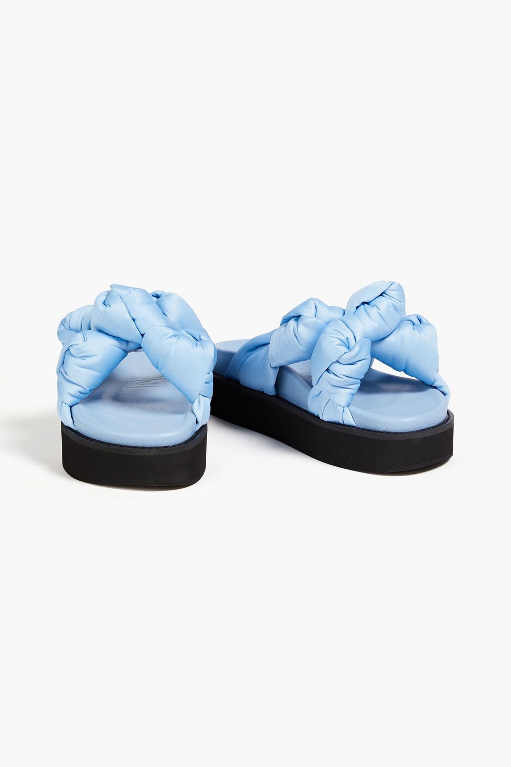 GANNI Knotted satin platform sandals