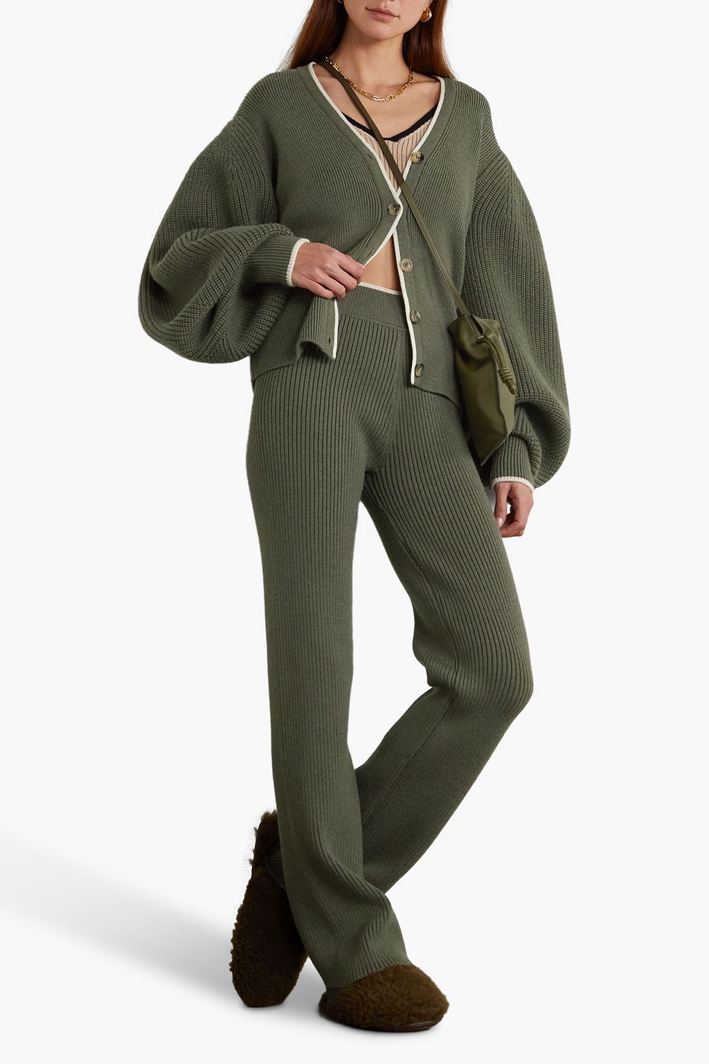 LOEWE Ribbed wool-blend cardigan