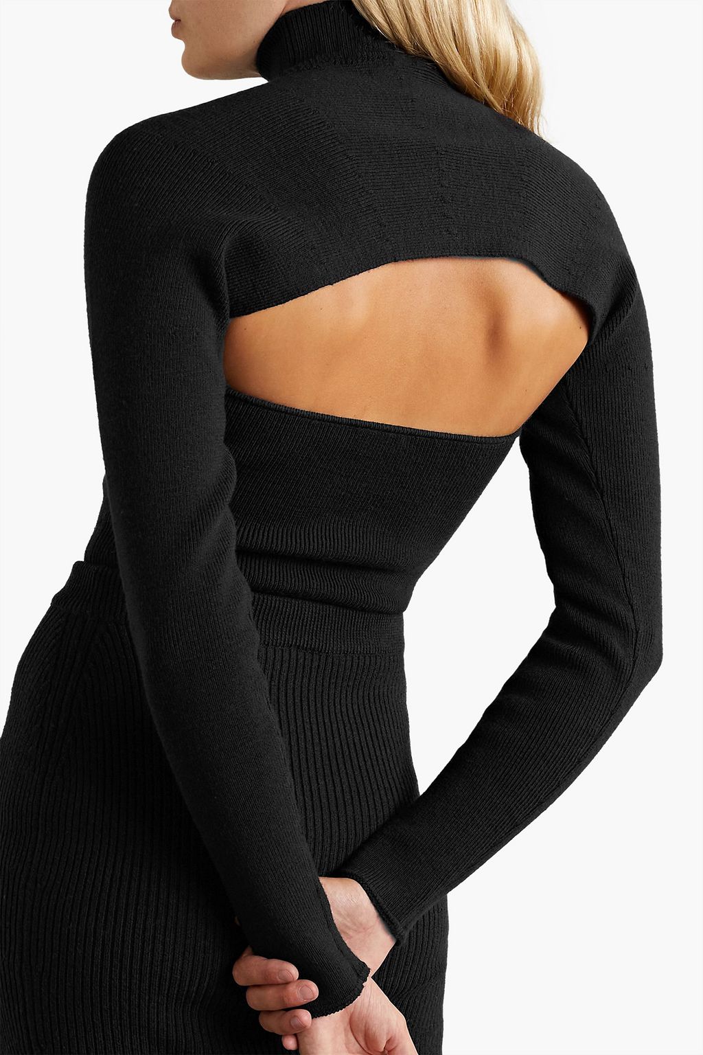 TOM FORD Cropped ribbed wool-blend turtleneck and strapless top set