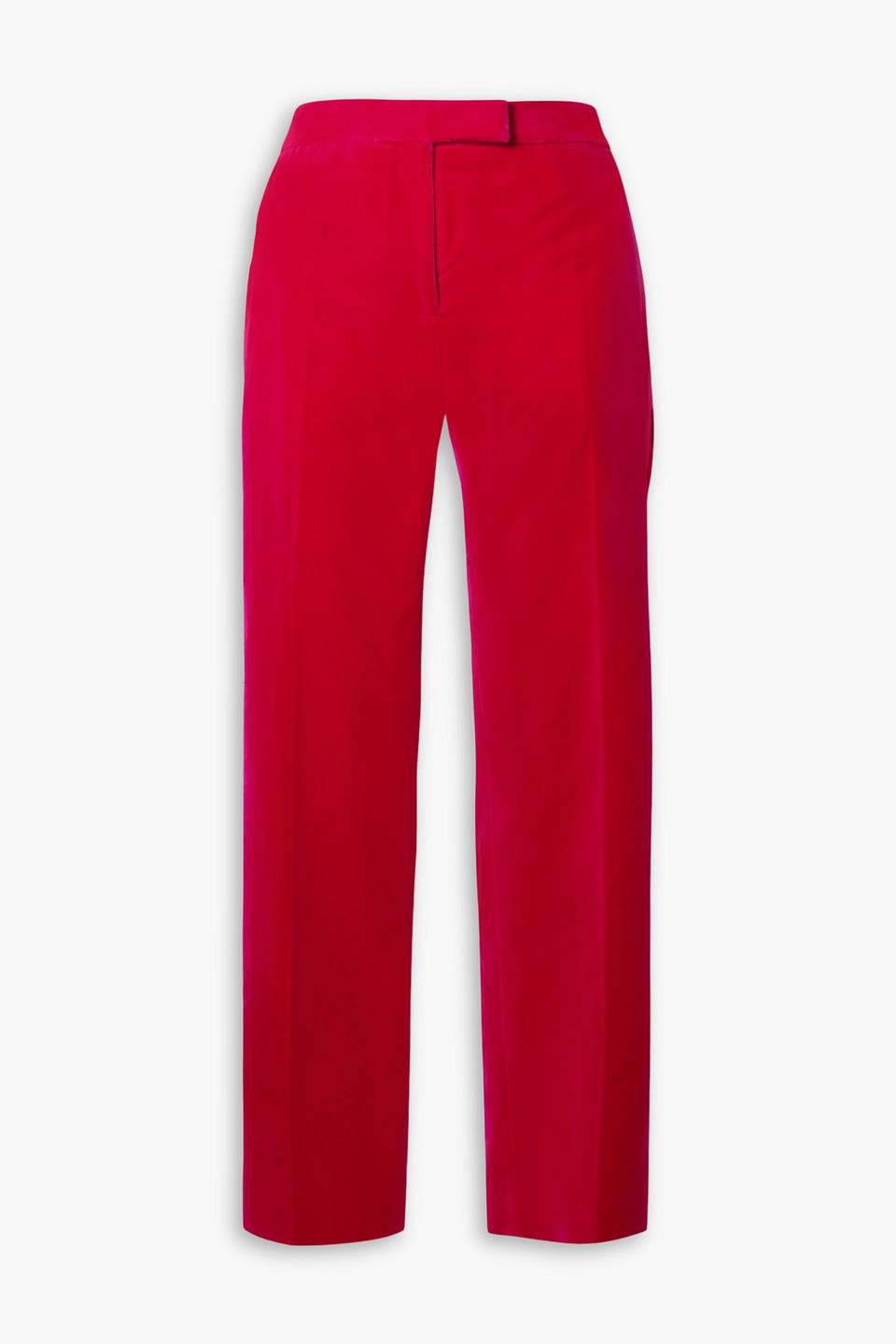 tom ford - satin-trimmed cotton-velvet straight-leg pants - pink - it 38