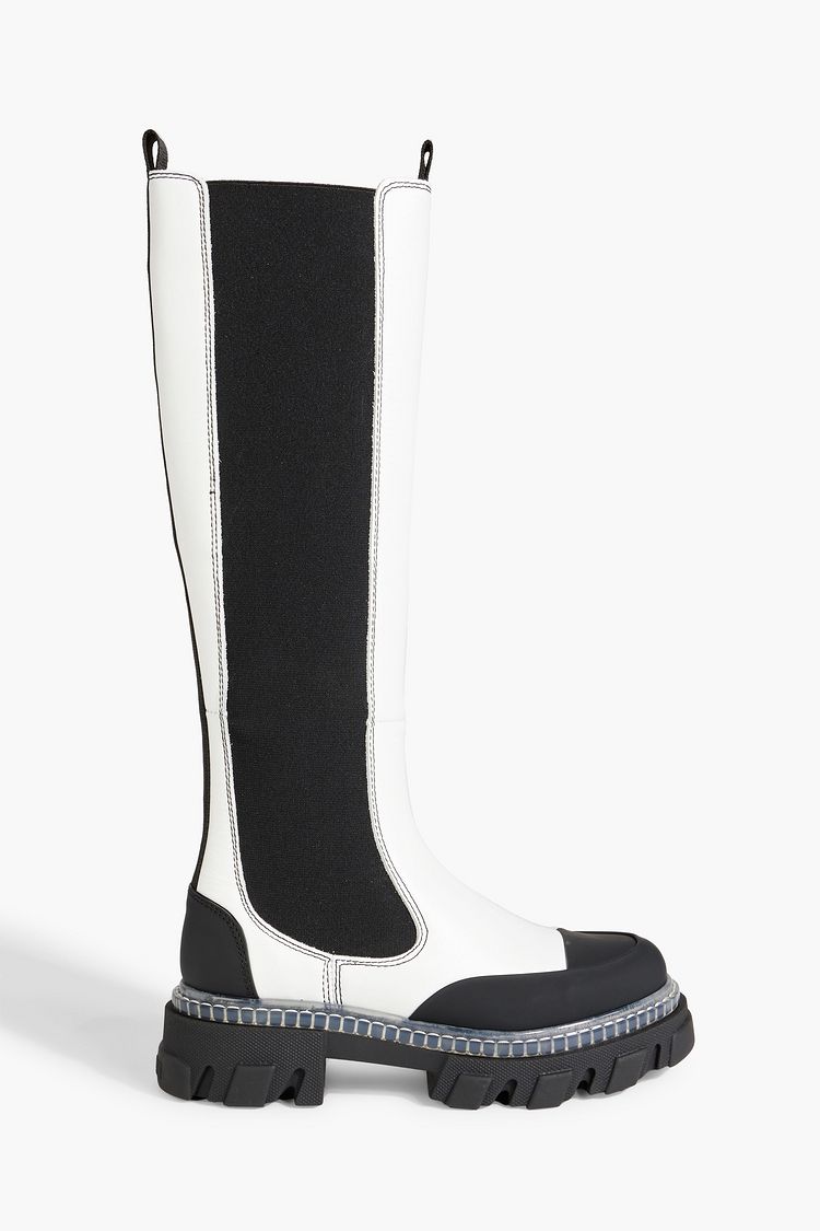 GANNI Leather knee boots THE