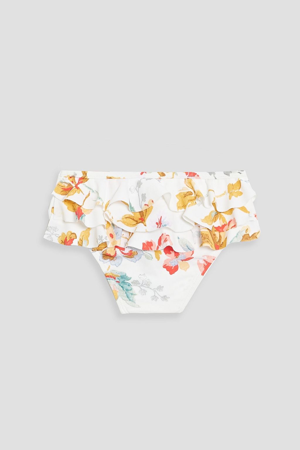 ZIMMERMANN Kids Belle ruffled floral-print bikini briefs