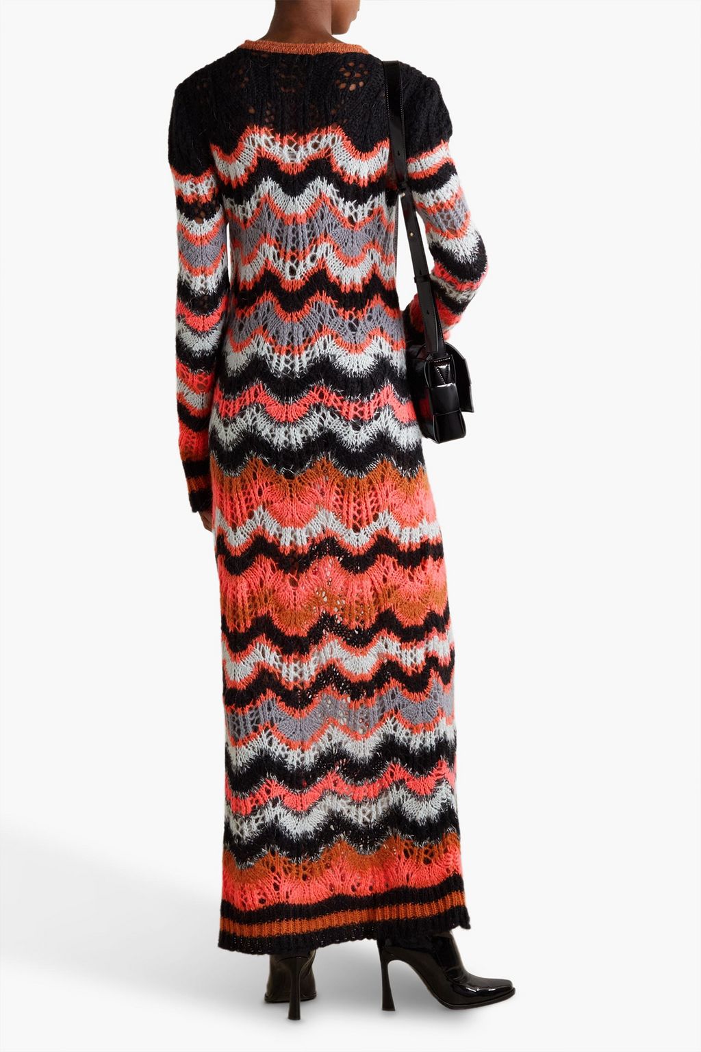 PHILOSOPHY DI LORENZO SERAFINI Striped open-knit maxi dress