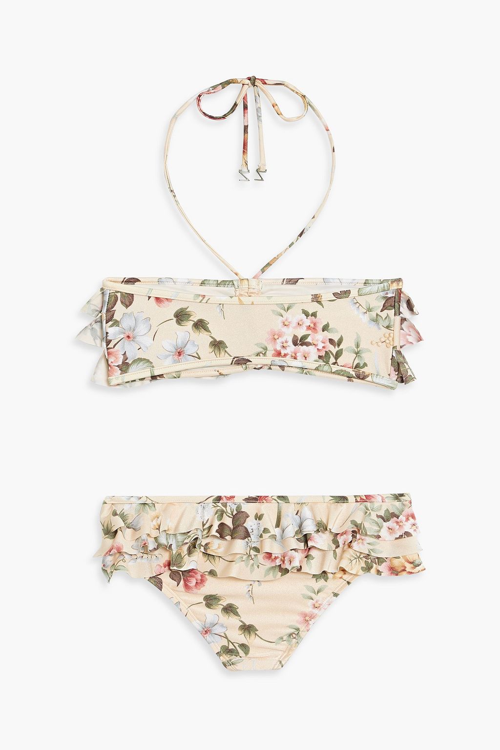 ZIMMERMANN Kids Aeril ruffled floral-print bikini