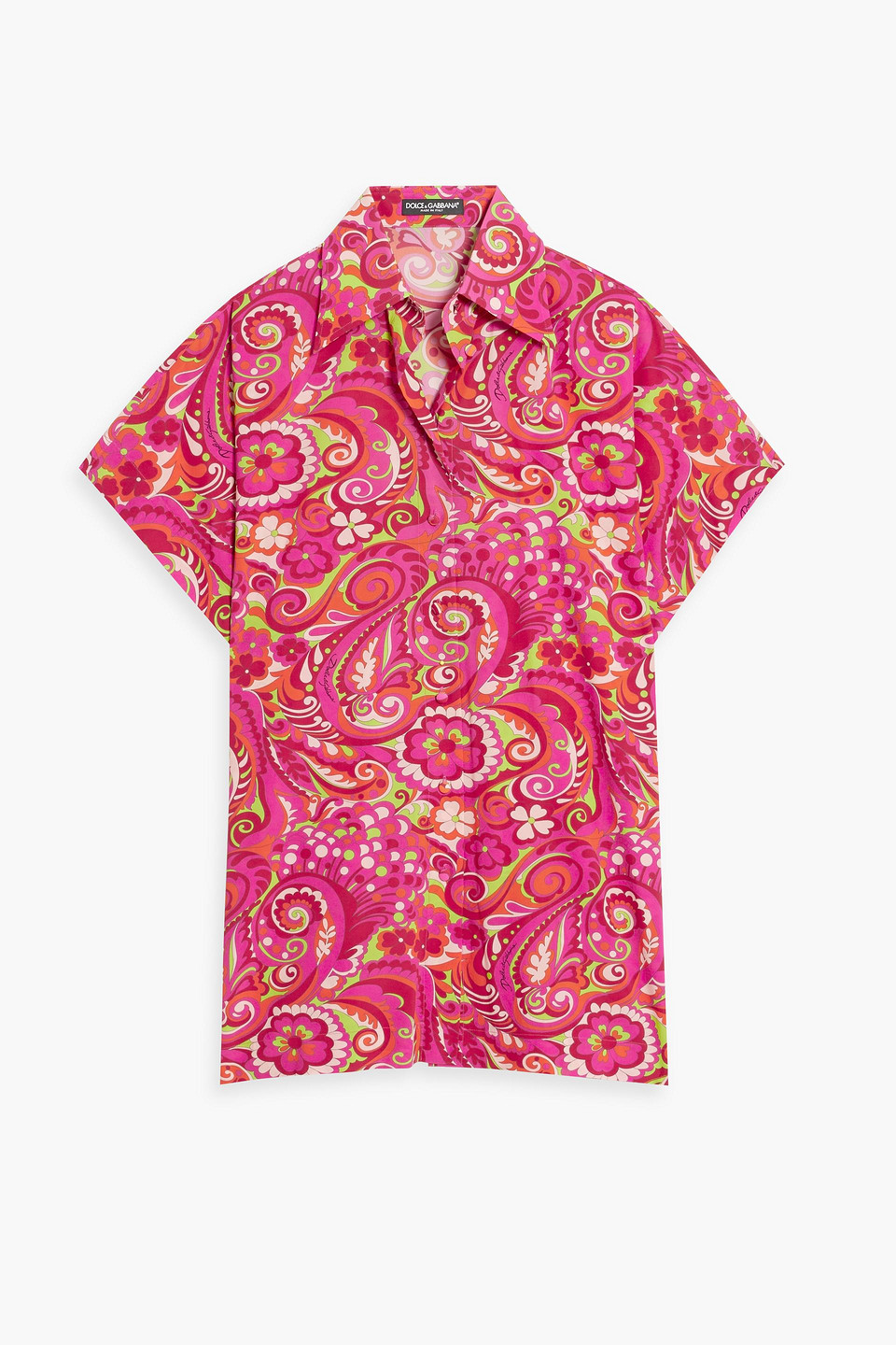 Dolce&Gabbana - Printed silk-blend crepe shirt - Pink - IT 38