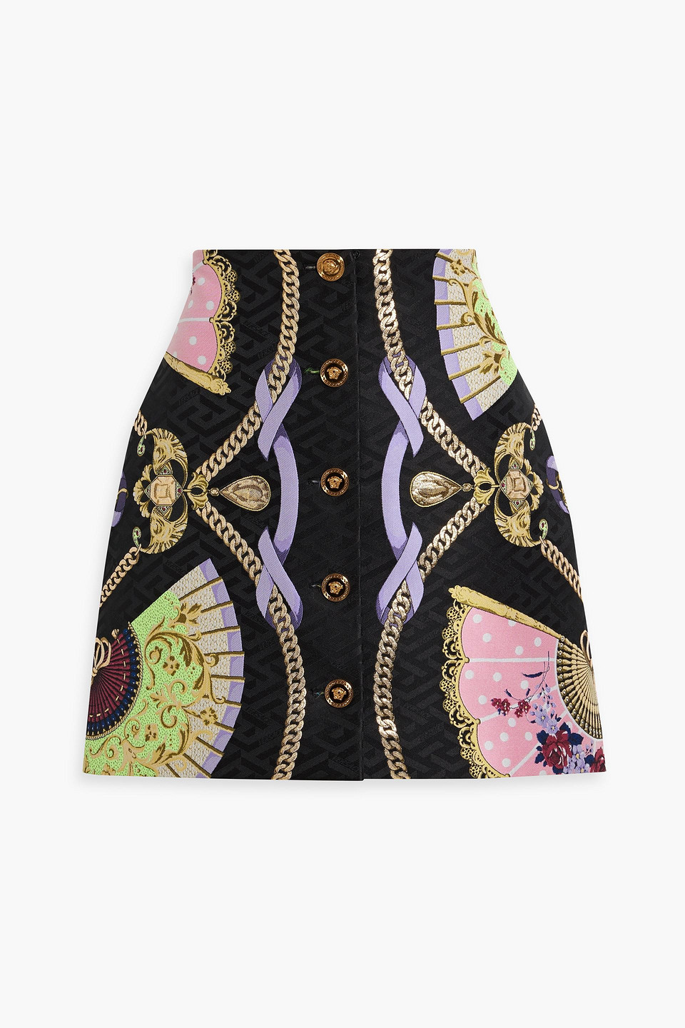 VERSACE METALLIC JACQUARD MINI SKIRT