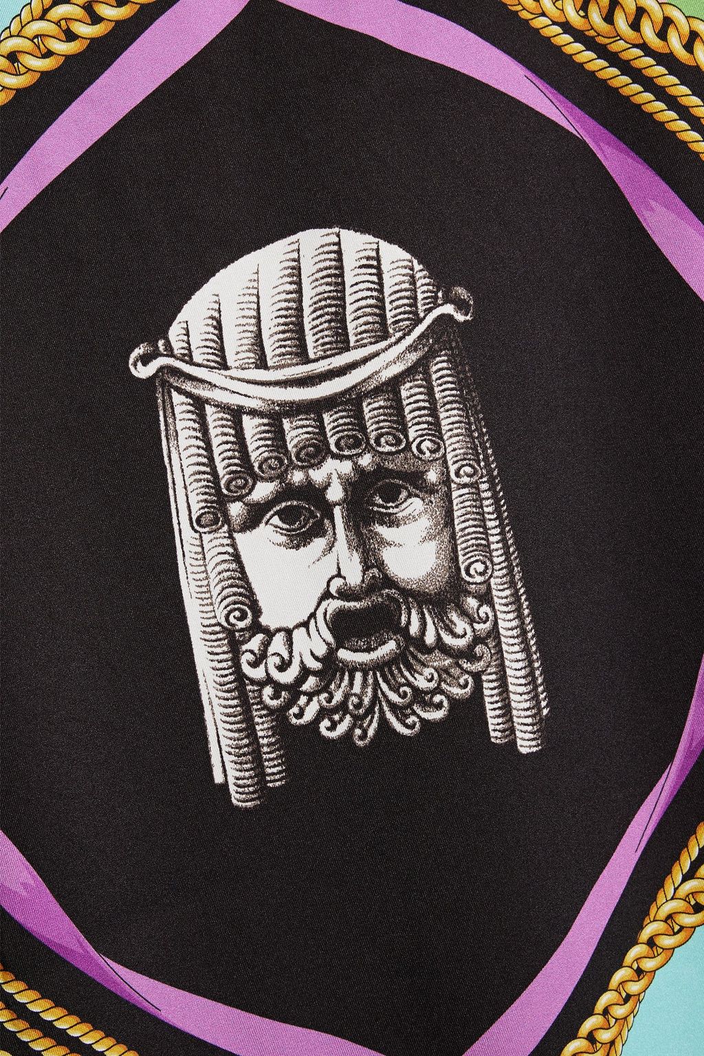 VERSACE Printed cotton-jersey and satin-twill T-shirt