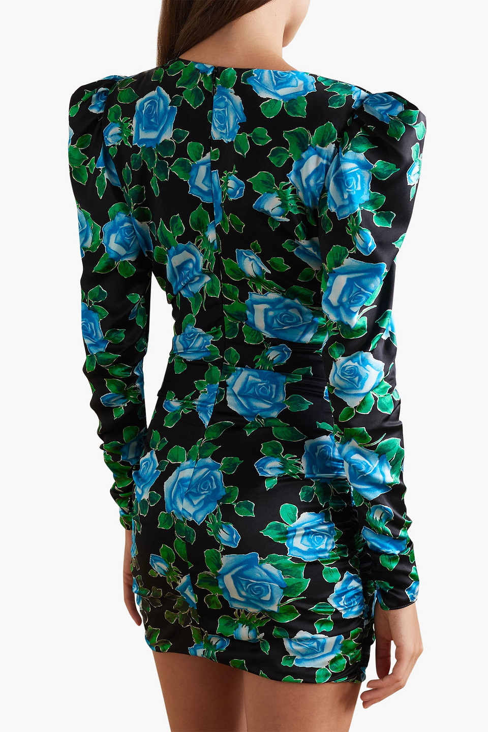 Alessandra Rich Silk Mini Dress In Blue