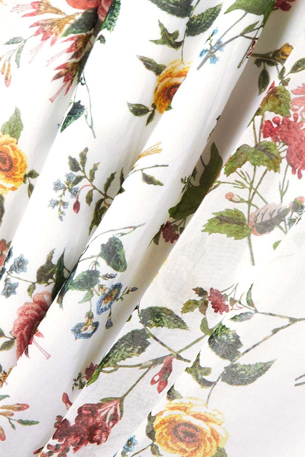 ERDEM 오프 더 숄더 플로럴 프린트 코튼 보일 맥시 드레스