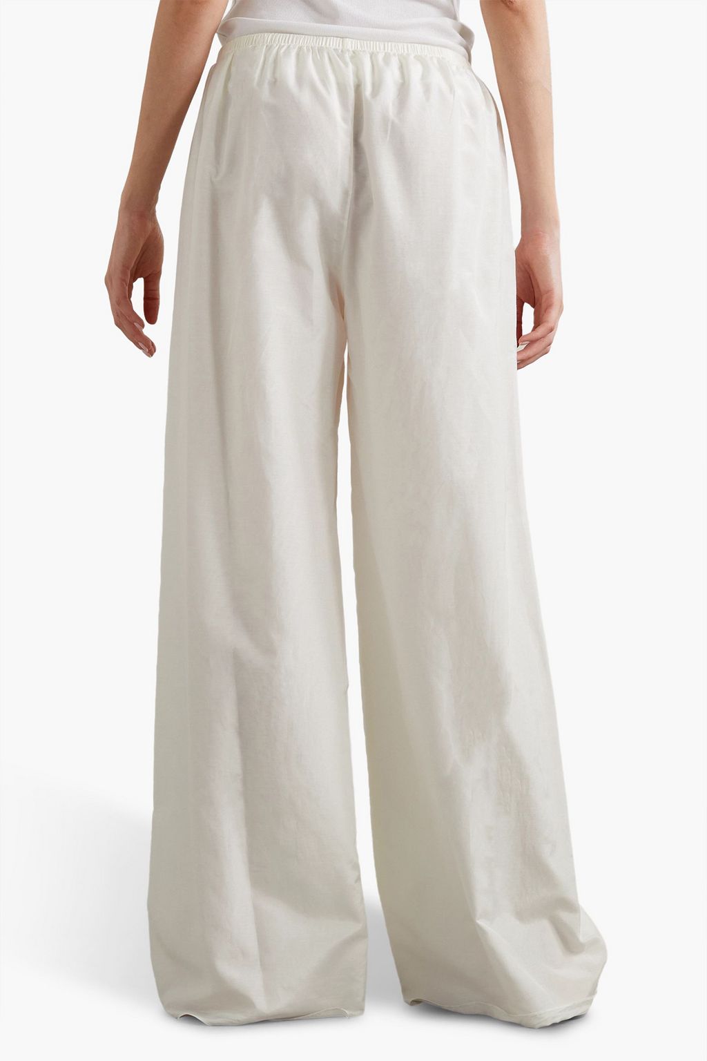 THE ROW Andres cotton and silk-blend poplin wide-leg pants