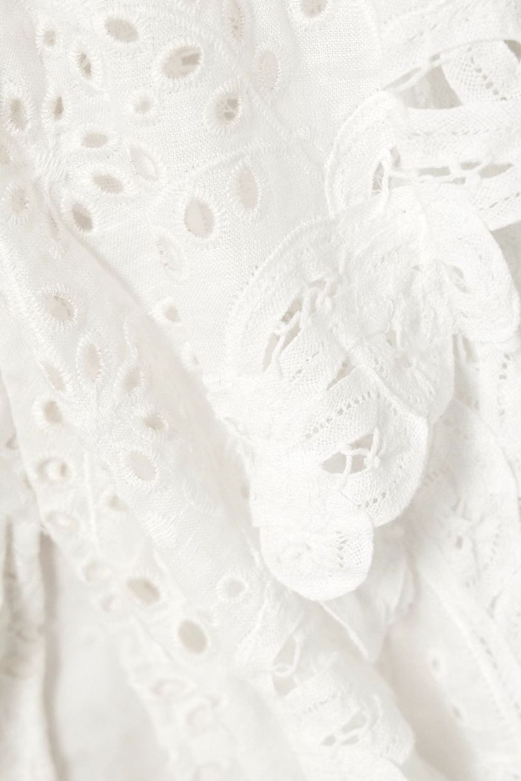 POLO RALPH LAUREN Asymmetric ruffled broderie anglaise linen midi dress