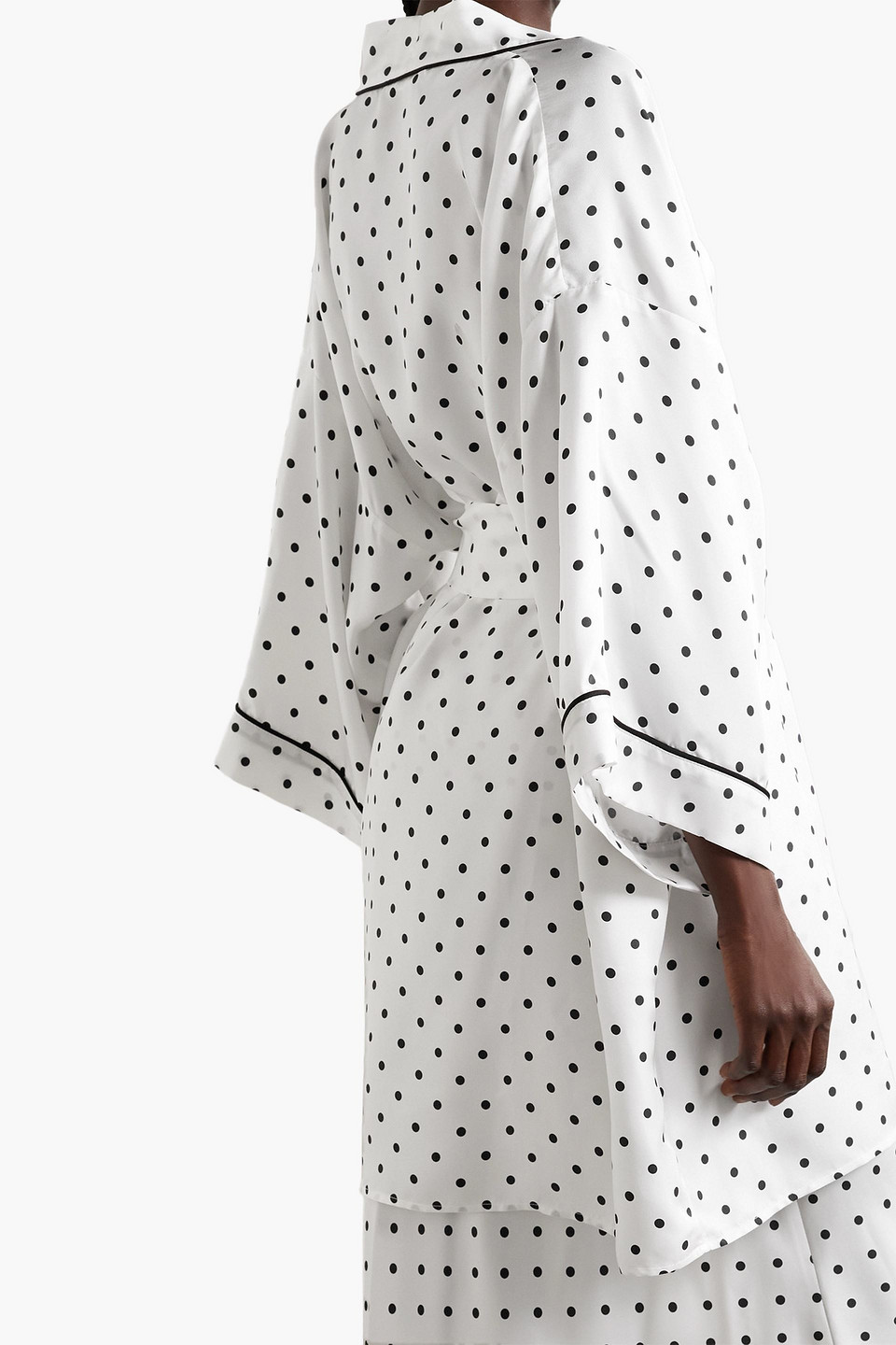 RODARTE POLKA-DOT SILK-TWILL ROBE