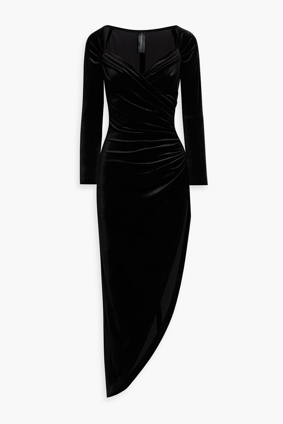 Norma Kamali Asymmetric Draped Jersey Stretch Dress In In Black