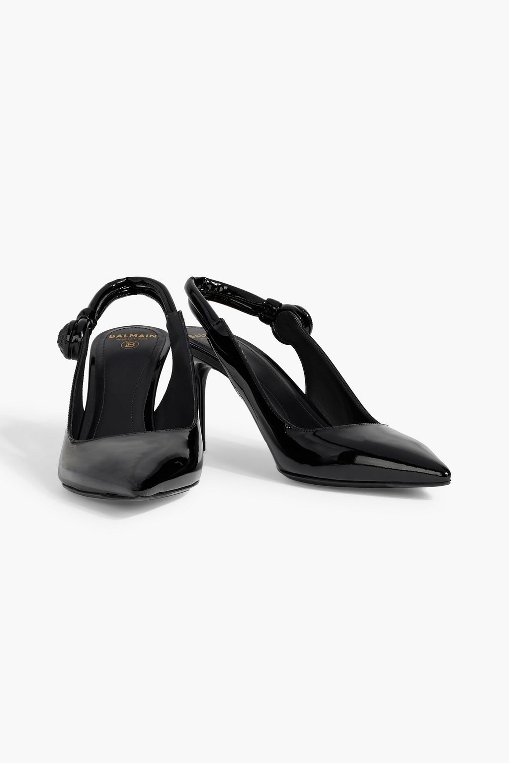 BALMAIN Alma patent-leather slingback pumps
