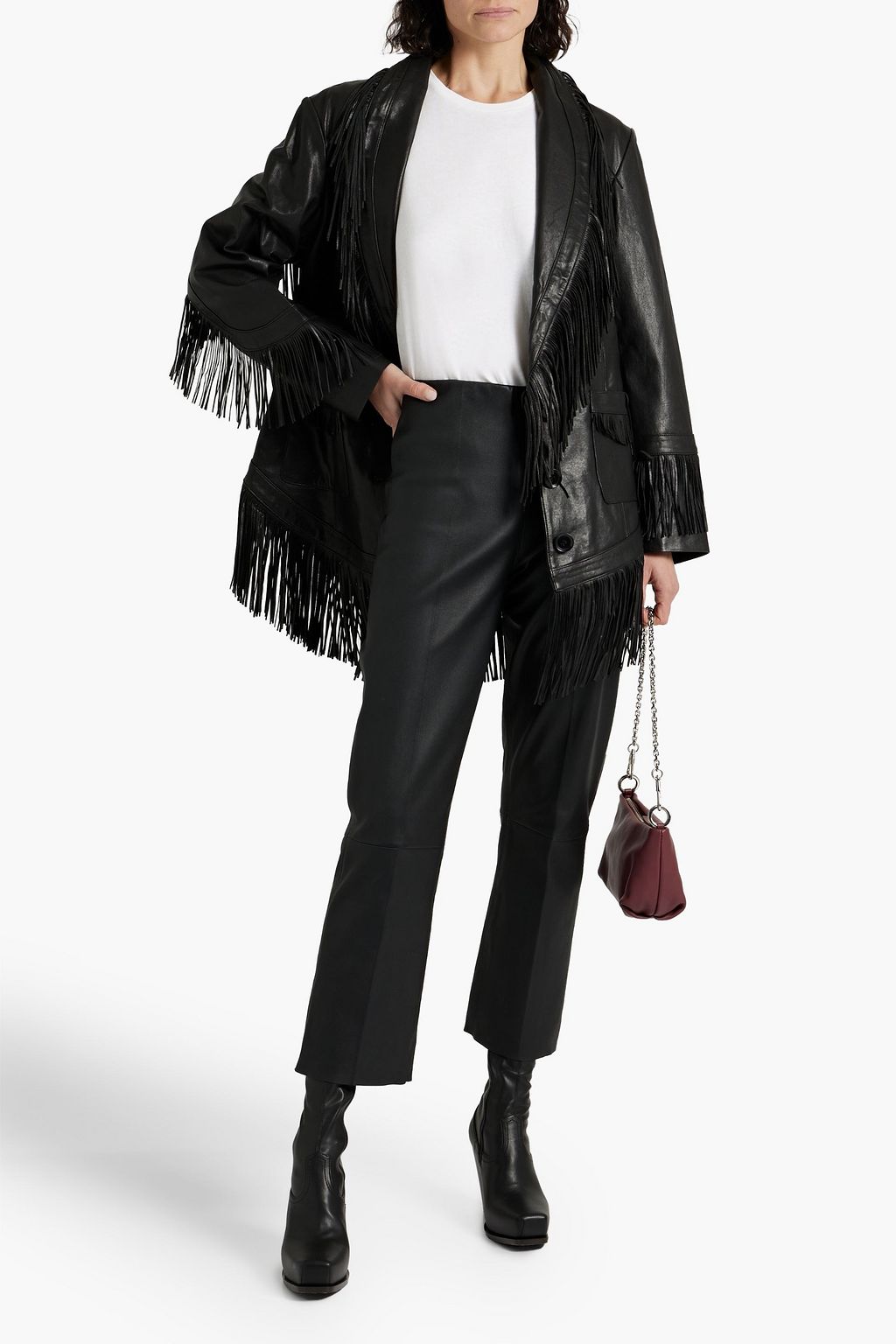 ENVELOPE1976 Erin fringed leather jacket