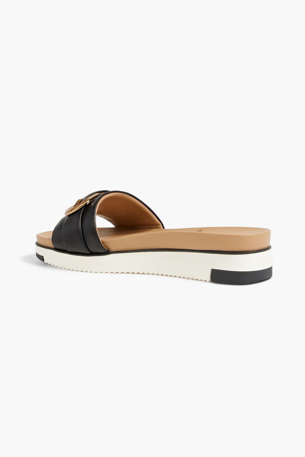 SAM EDELMAN Amelia embellished leather platform slides