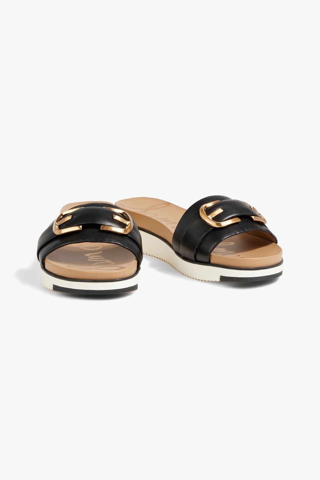SAM EDELMAN Amelia embellished leather platform slides