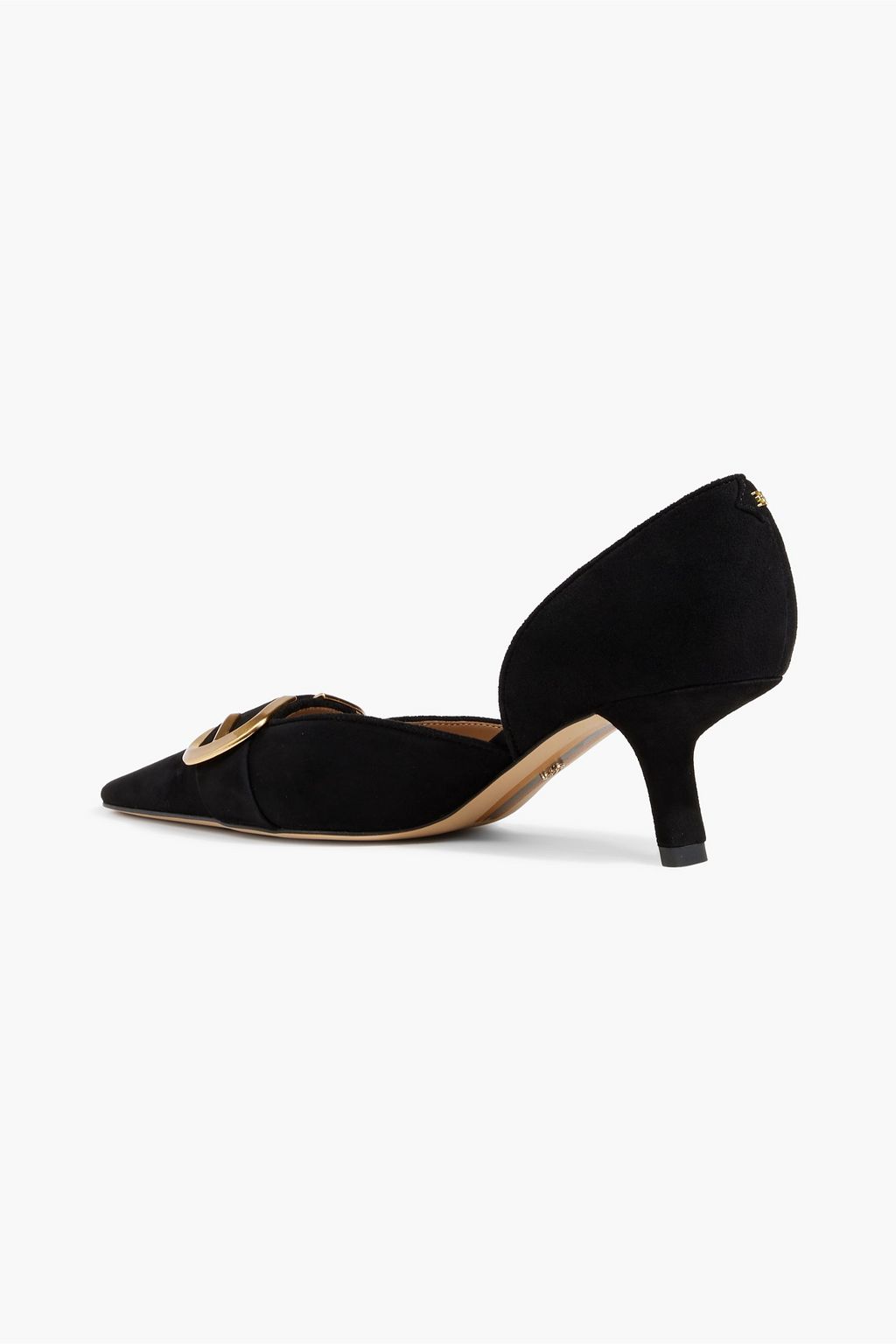SAM EDELMAN Braden buckle-embellished suede pumps