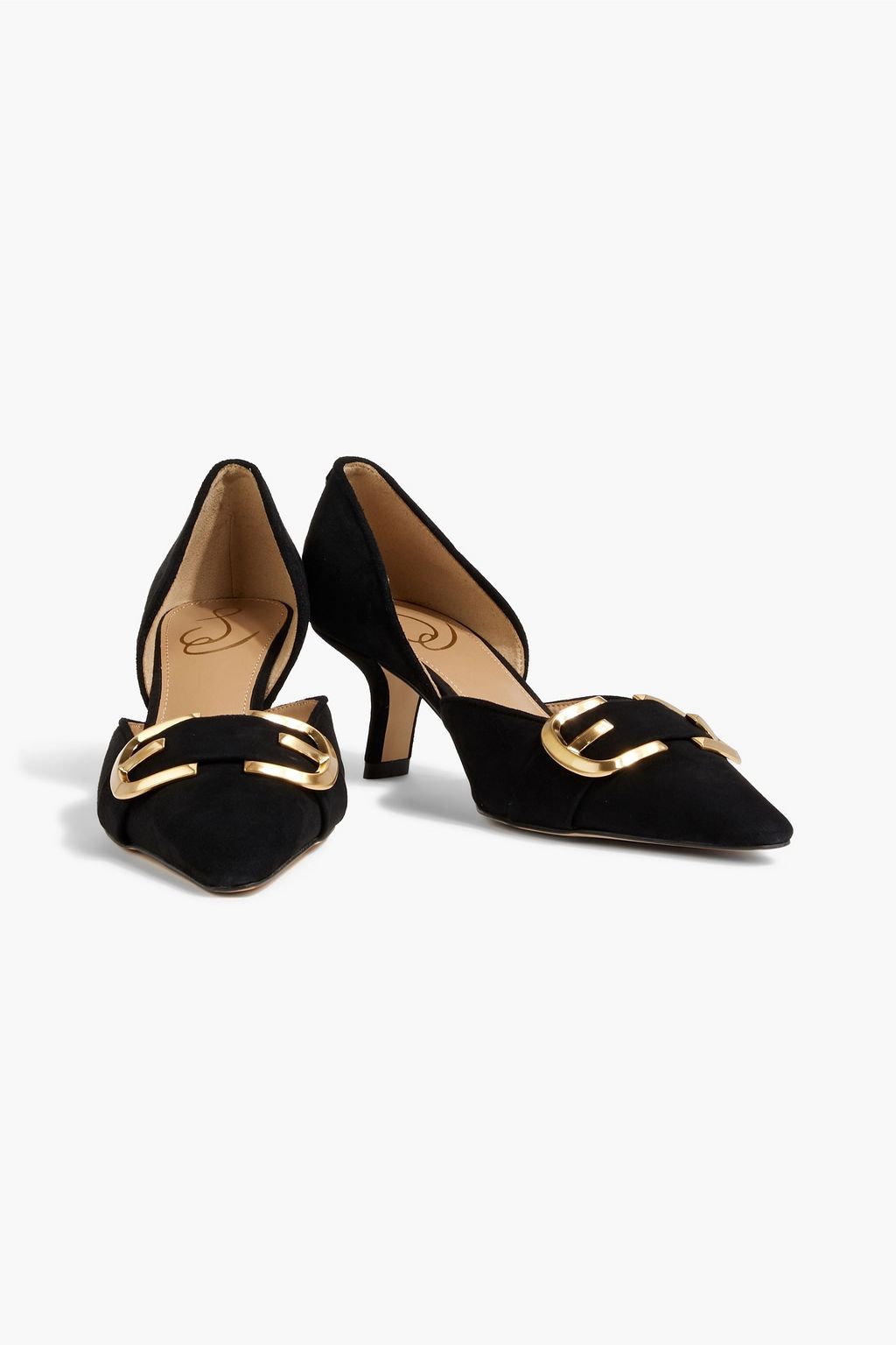 SAM EDELMAN Braden buckle-embellished suede pumps