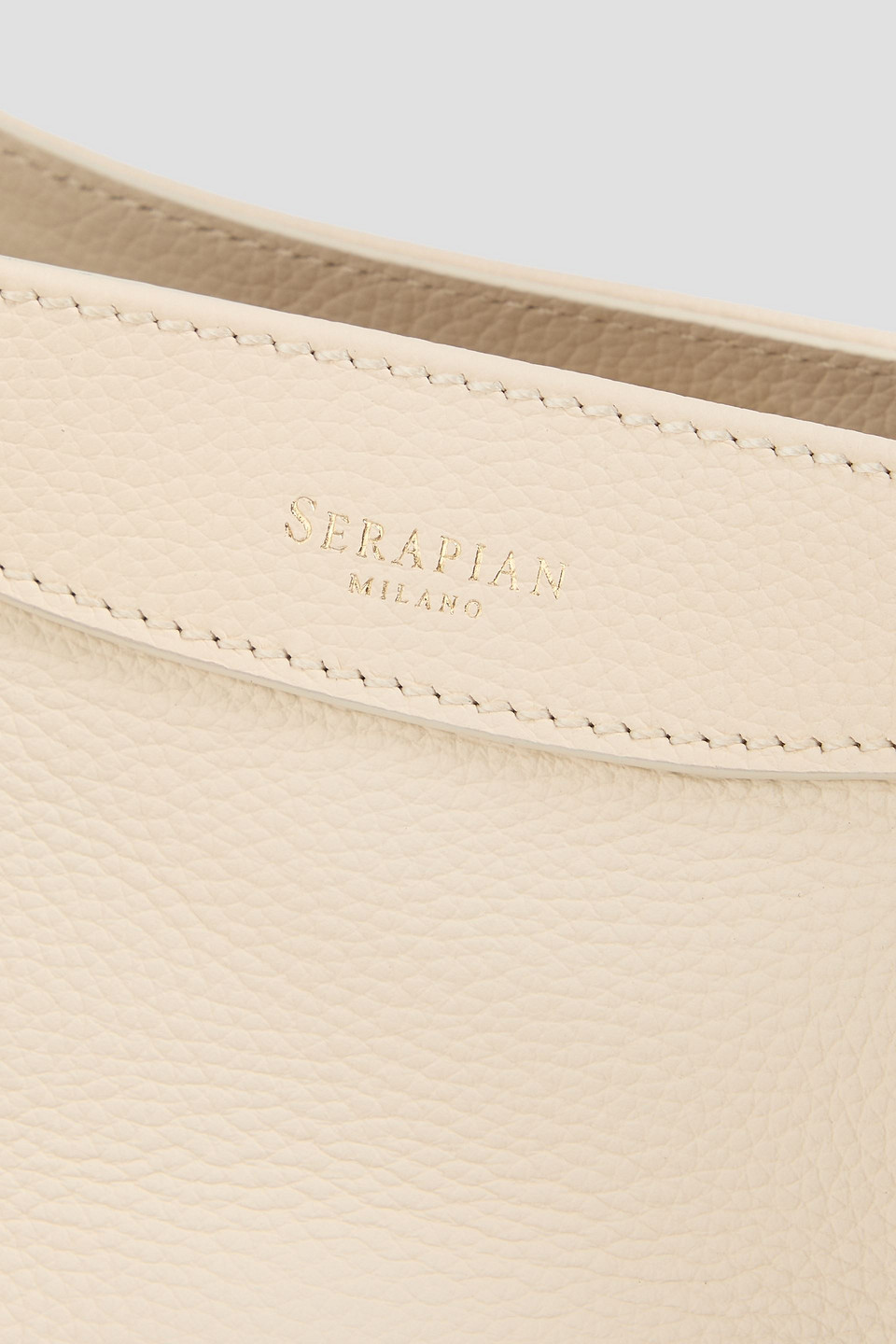 Serapian Small Secret Rugiada Pebbled-leather Tote In White