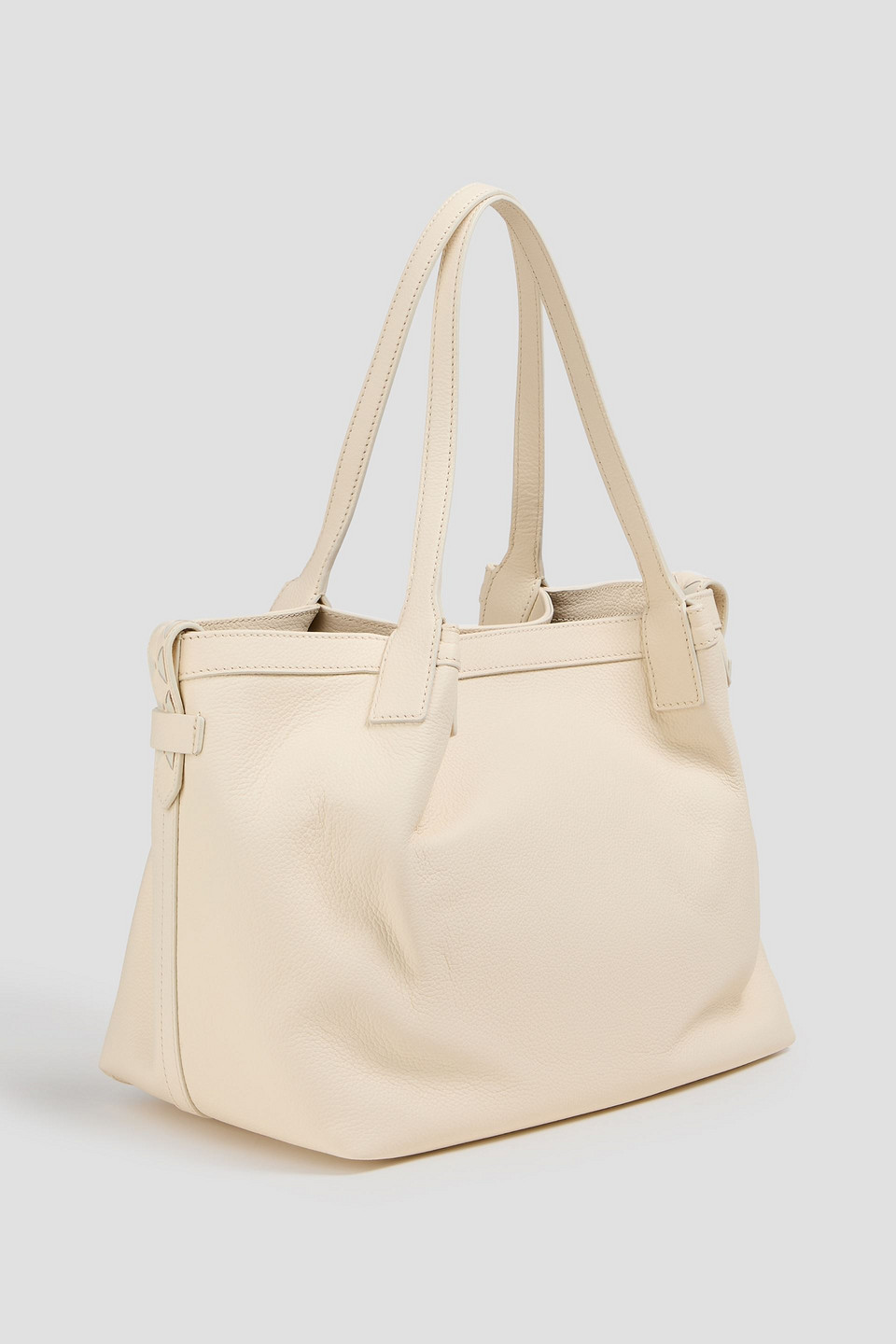 Serapian Small Secret Rugiada Pebbled-leather Tote In White