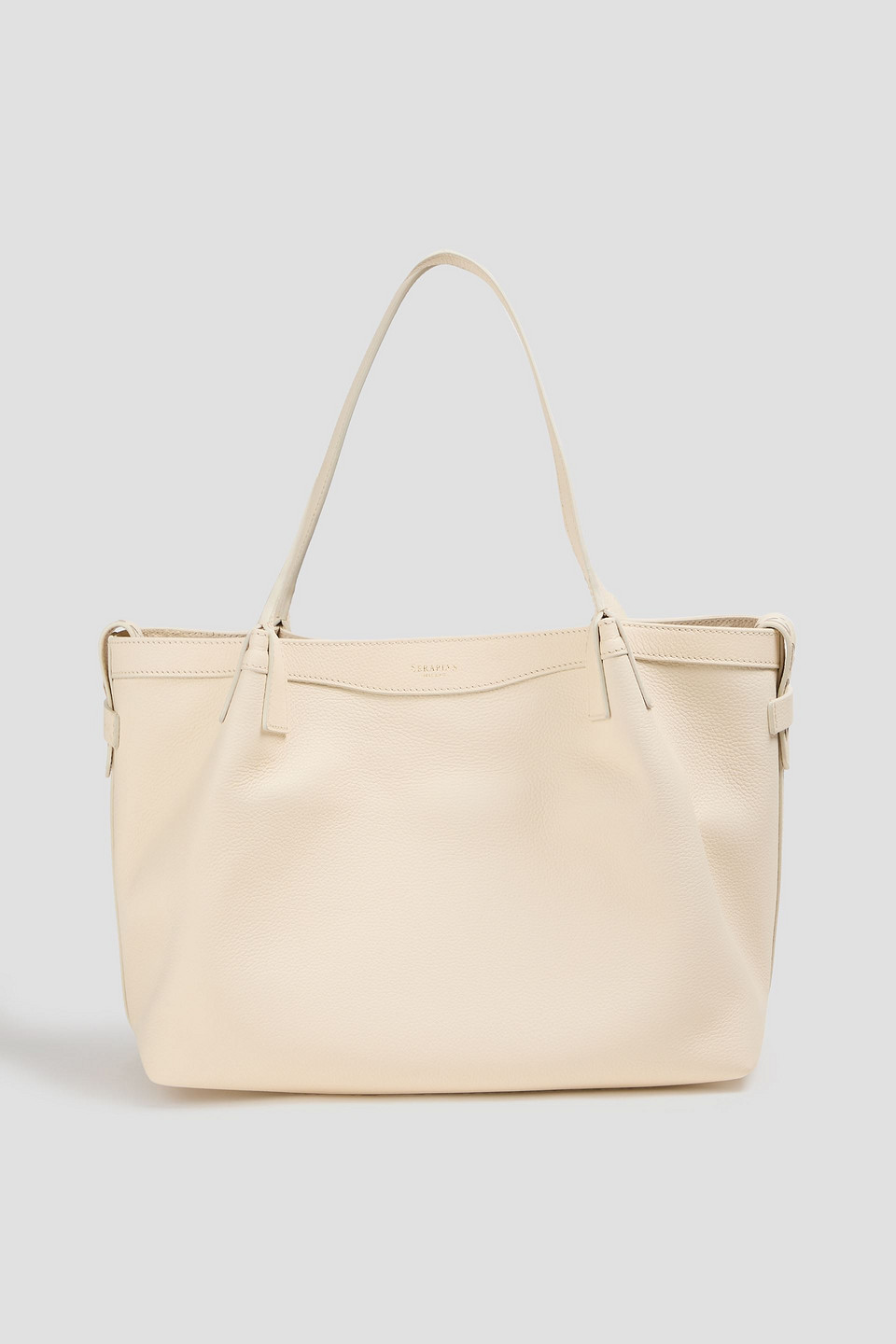 Serapian Small Secret Rugiada Pebbled-leather Tote In White