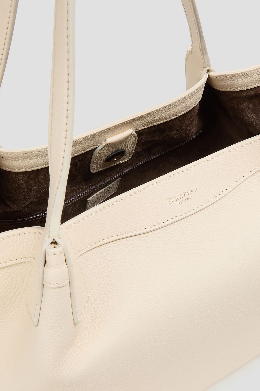 SERAPIAN Small Secret Rugiada pebbled-leather tote