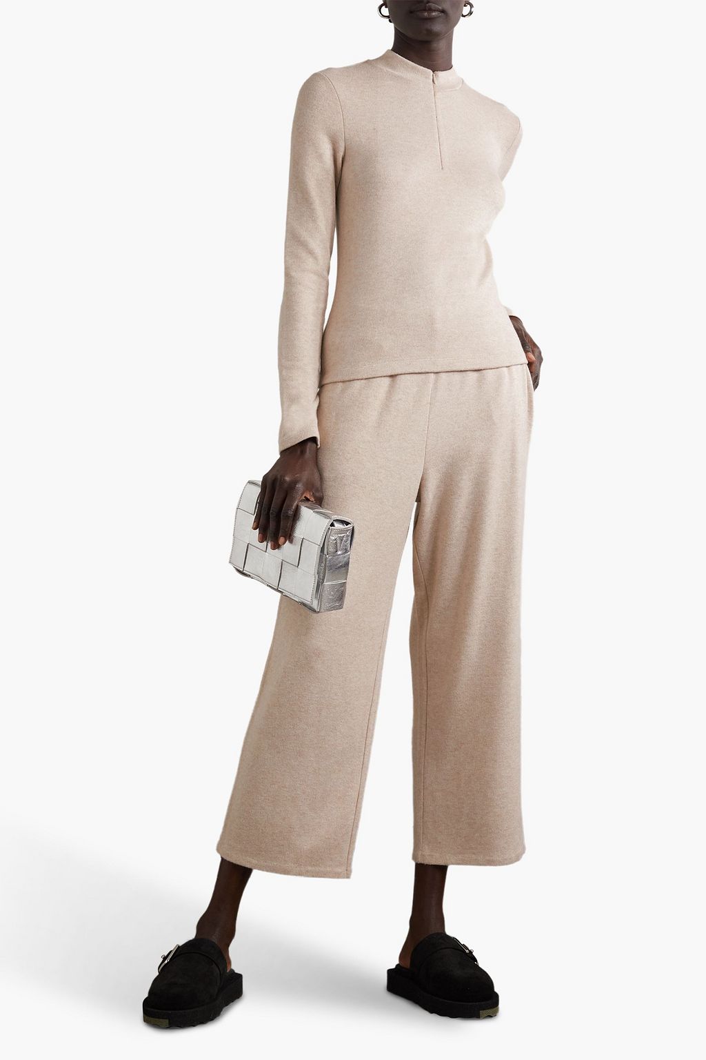 VINCE. Cropped stretch-knit track pants