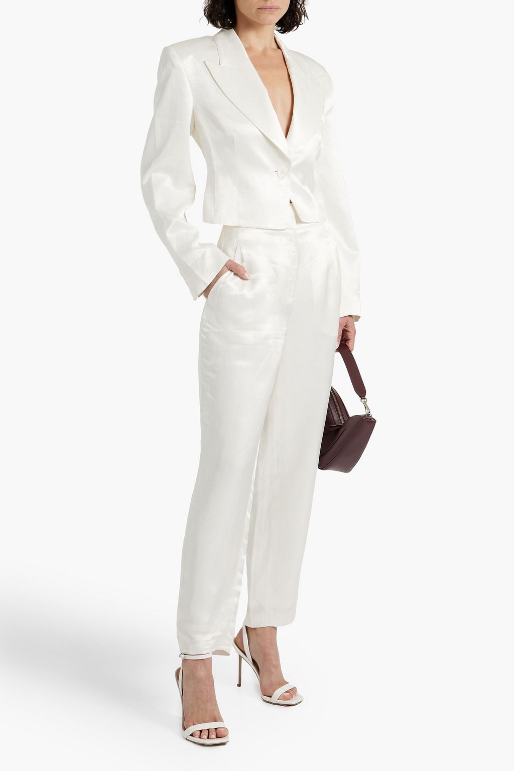 ENVELOPE1976 Bianca satin-twill tapered pants