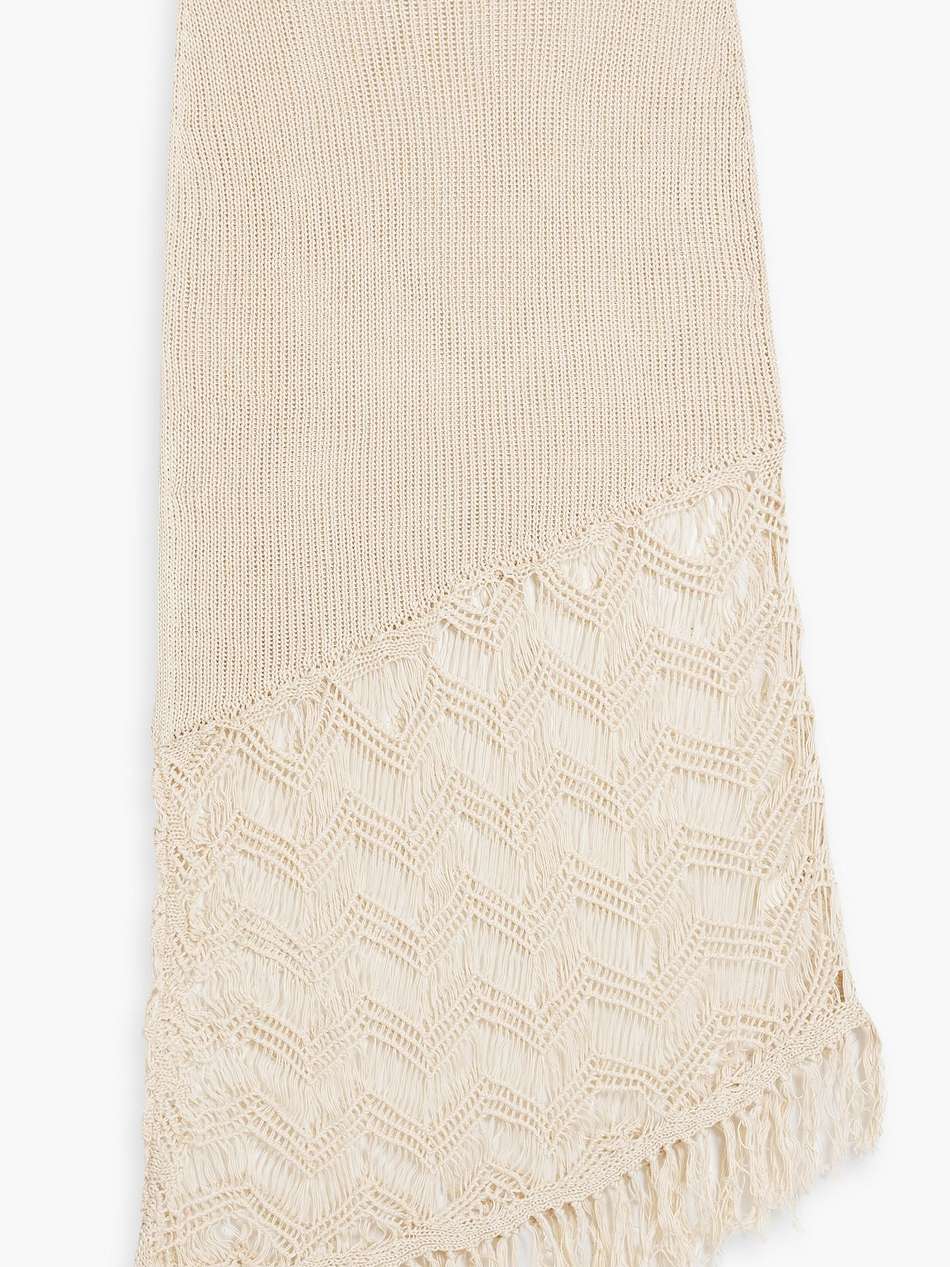 sakari asymmetric pima cotton macramé skirt