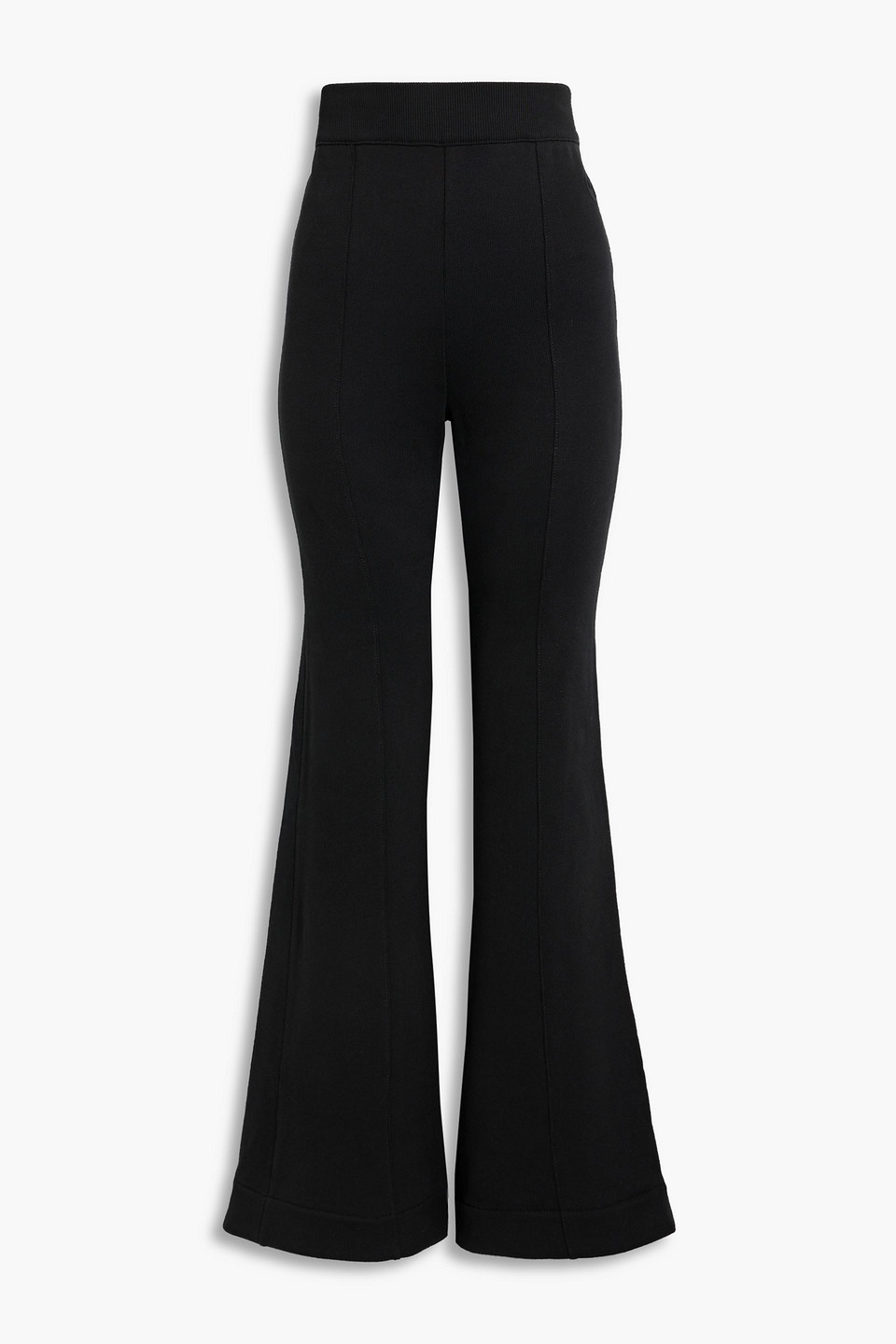 Az Factory Free To French Cotton-blend Terry Flared Pants In Black