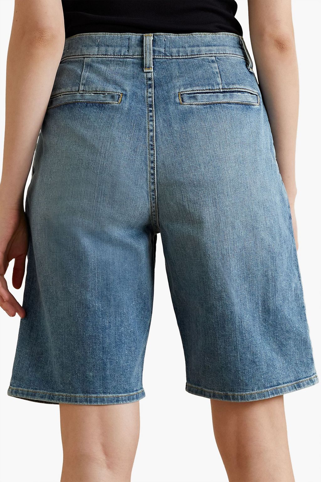 NILI LOTAN Julie pleated denim shorts