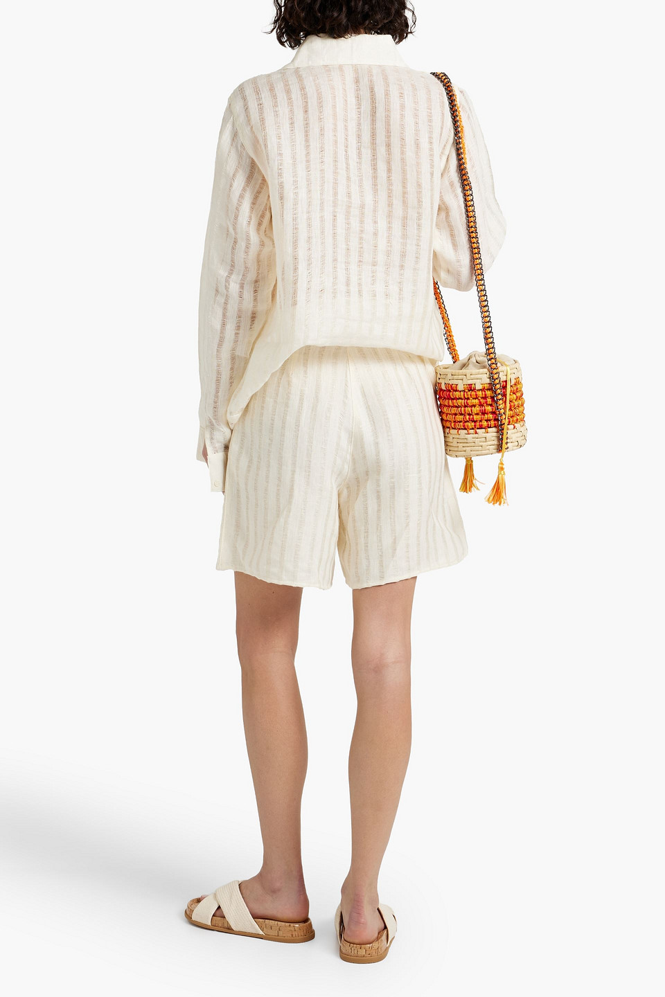 Shop Savannah Morrow Dylan Linen Shorts In Ivory