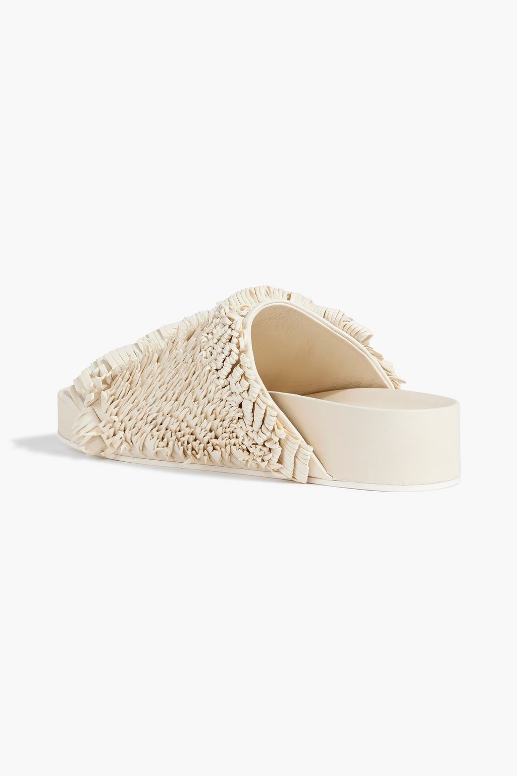 JIL SANDER Fringed leather slides