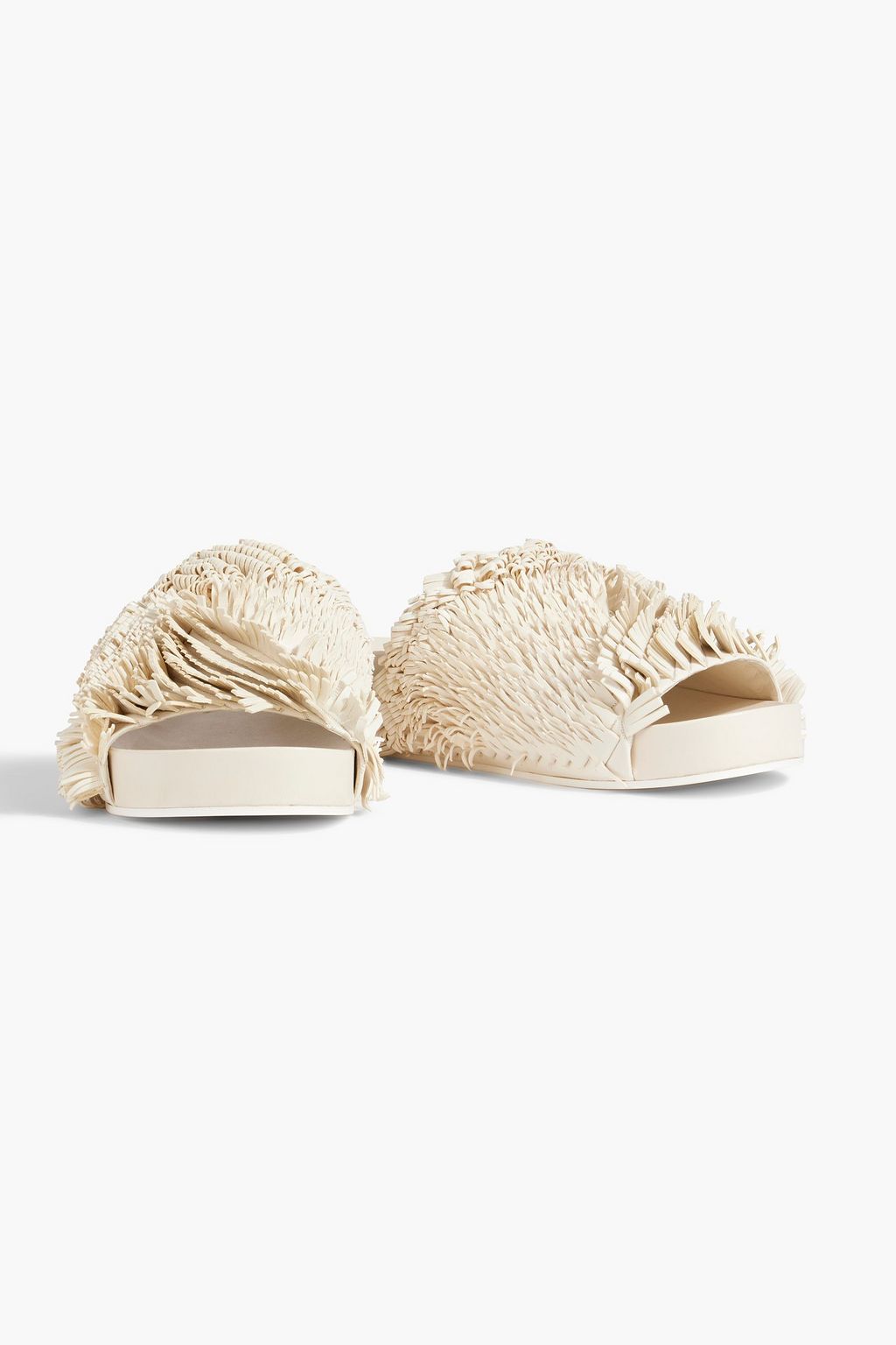JIL SANDER Fringed leather slides