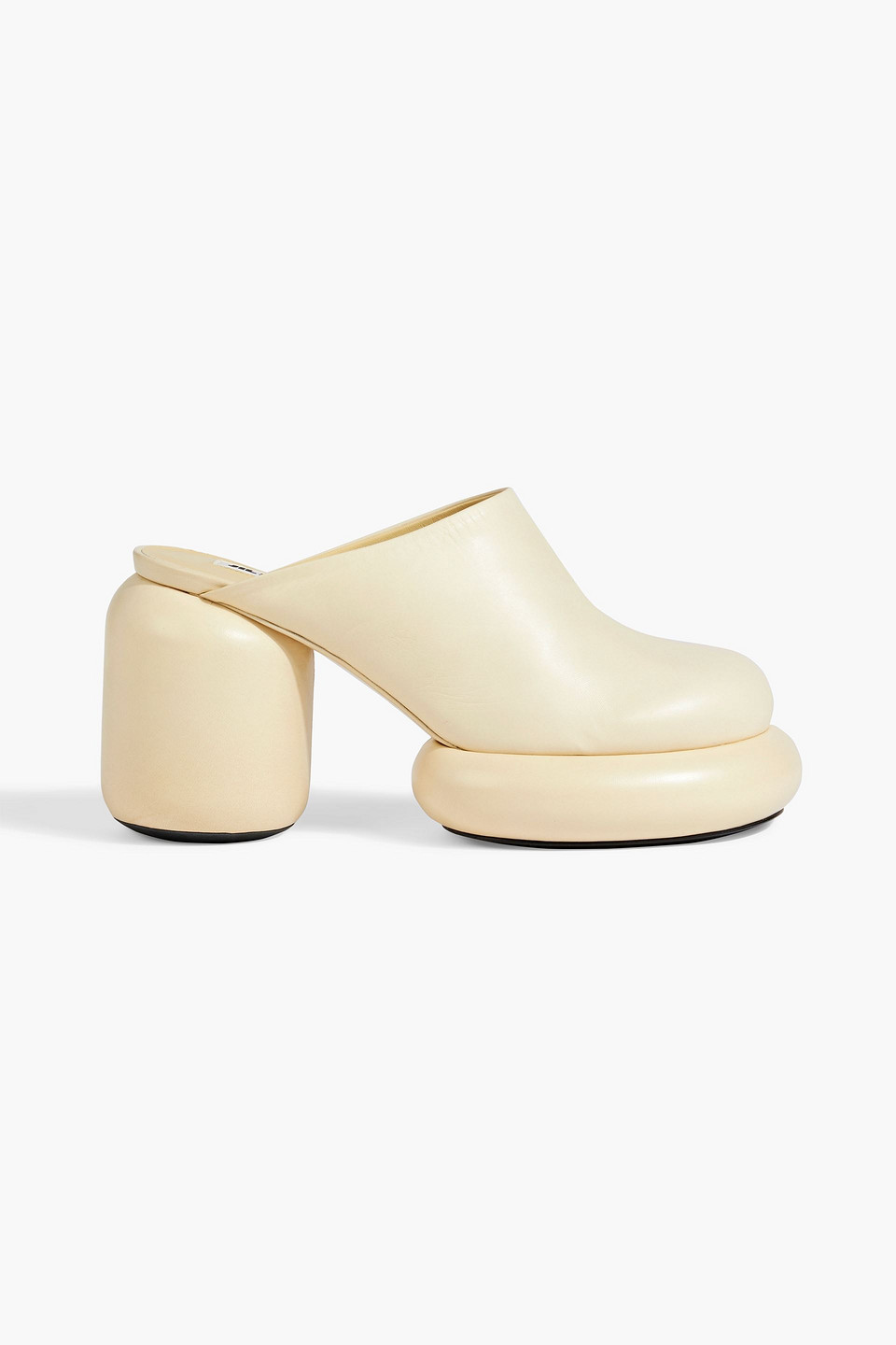 JIL SANDER LEATHER PLATFORM MULES