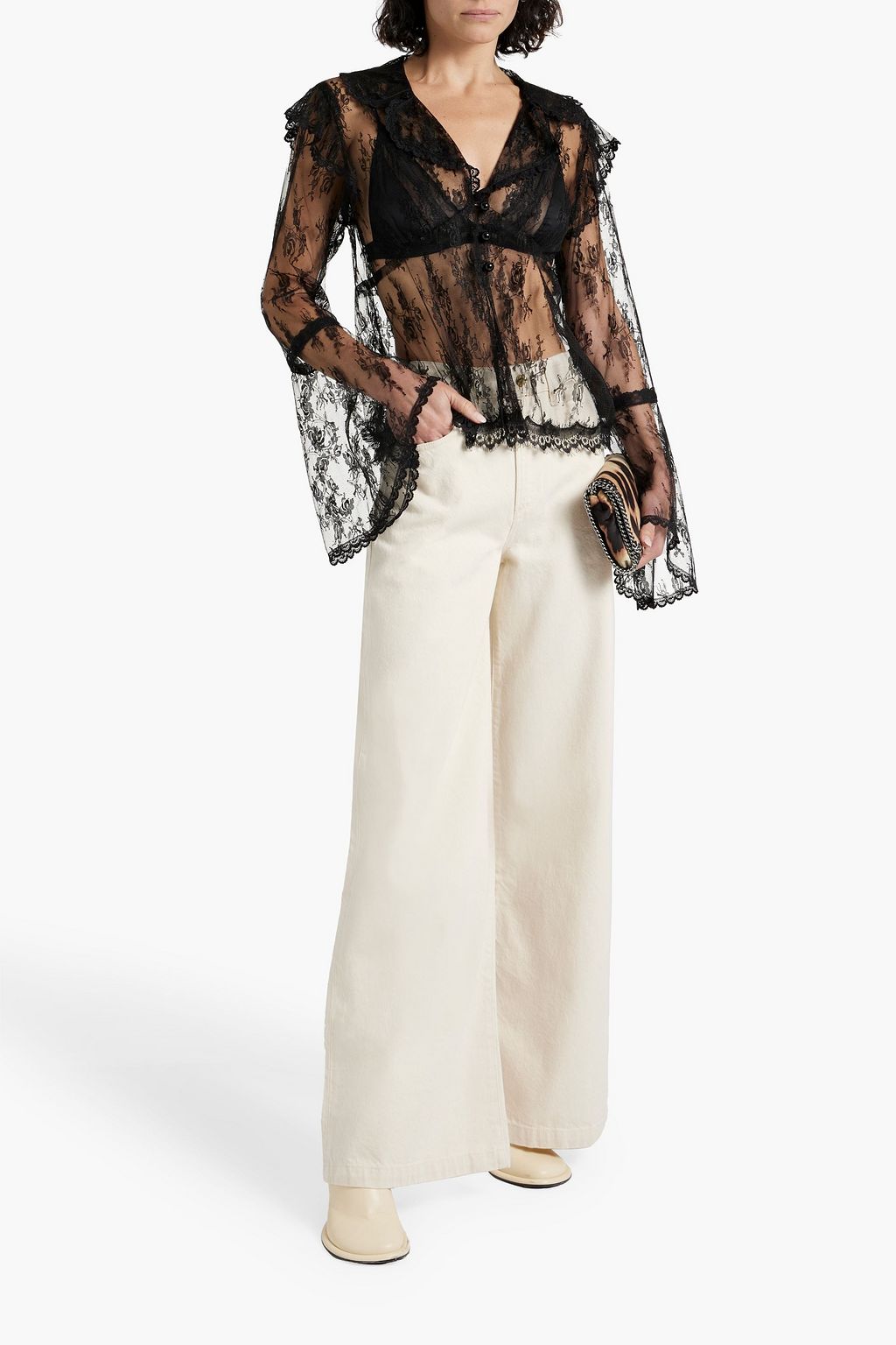 TRIARCHY High-rise wide-leg jeans