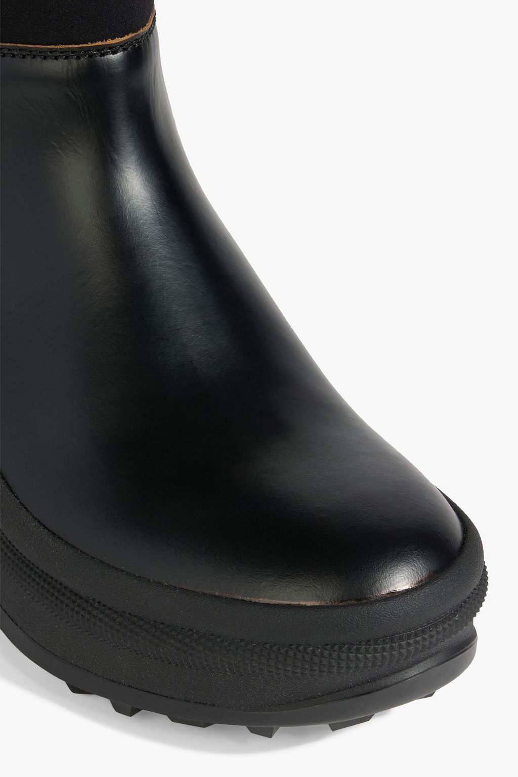 JIL SANDER Neoprene and leather ankle boots