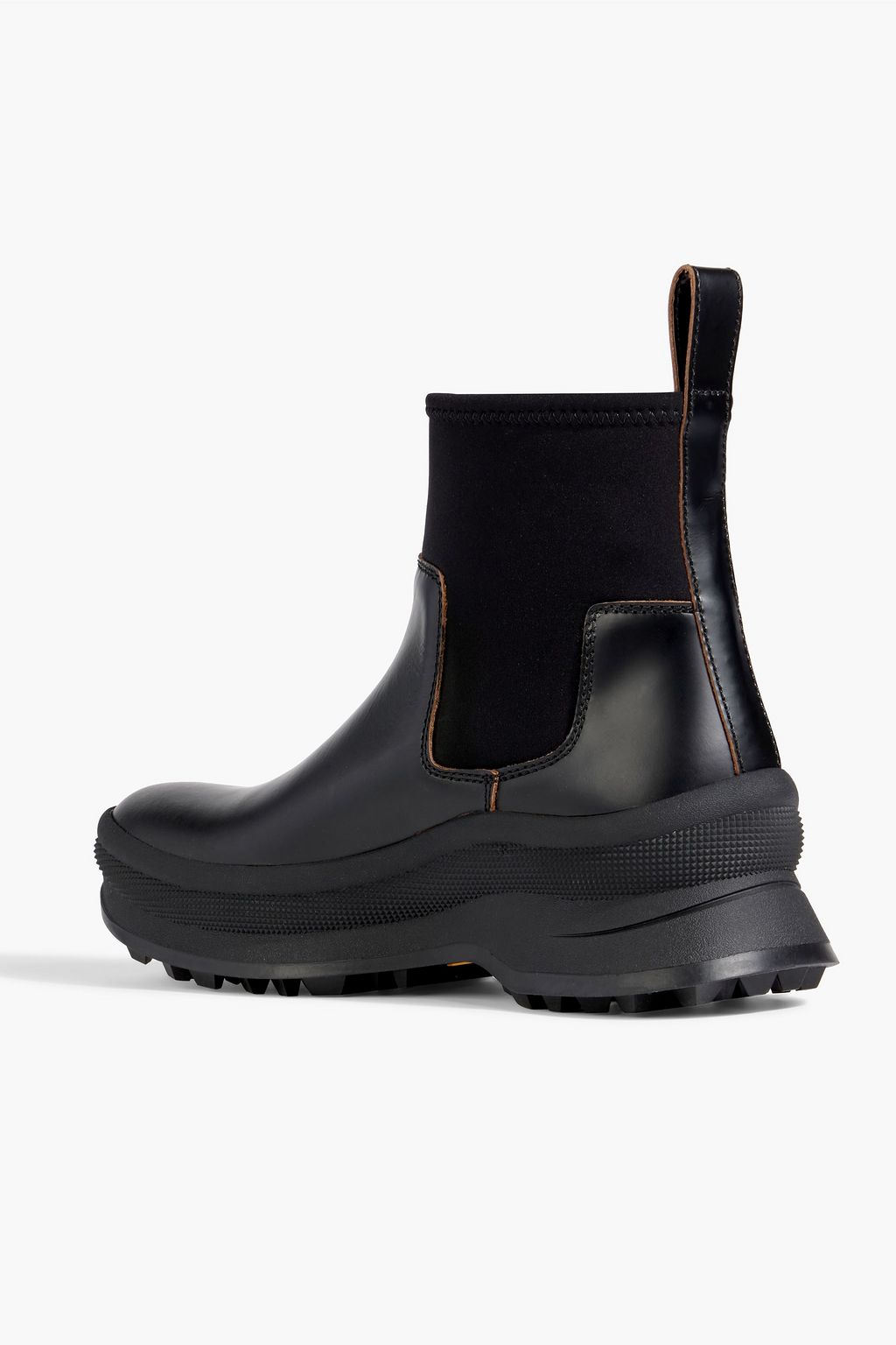 JIL SANDER Neoprene and leather ankle boots