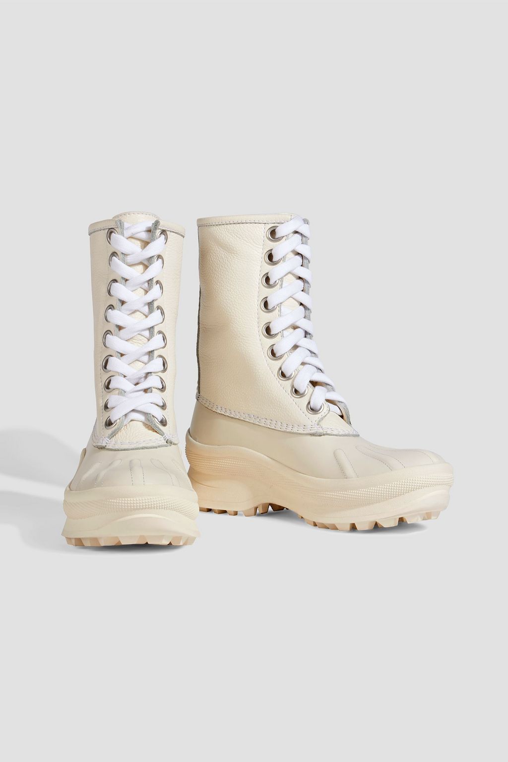 JIL SANDER Smooth and pebbled-leather boots