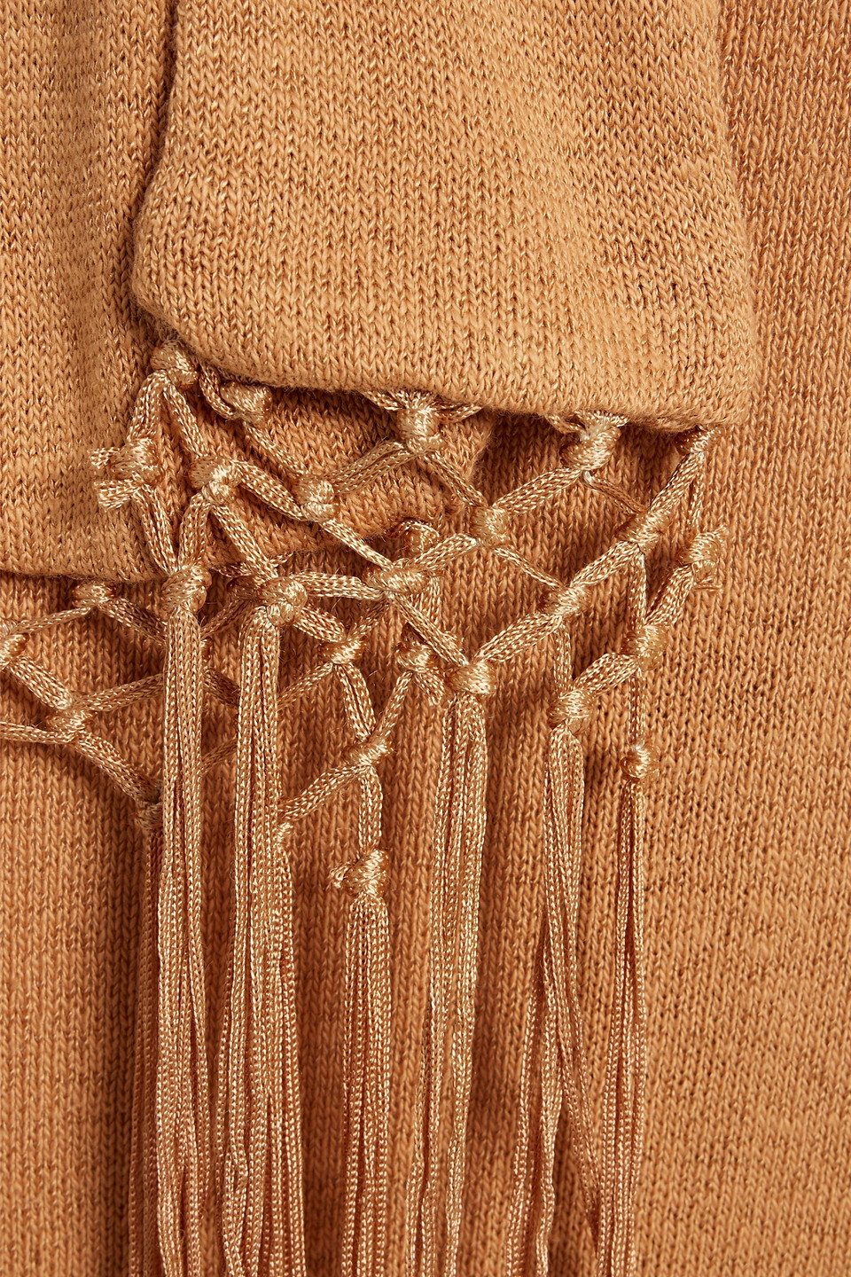 Savannah Morrow Ara Open-back Cotton And Silk-blend Midi Dress In Sand
