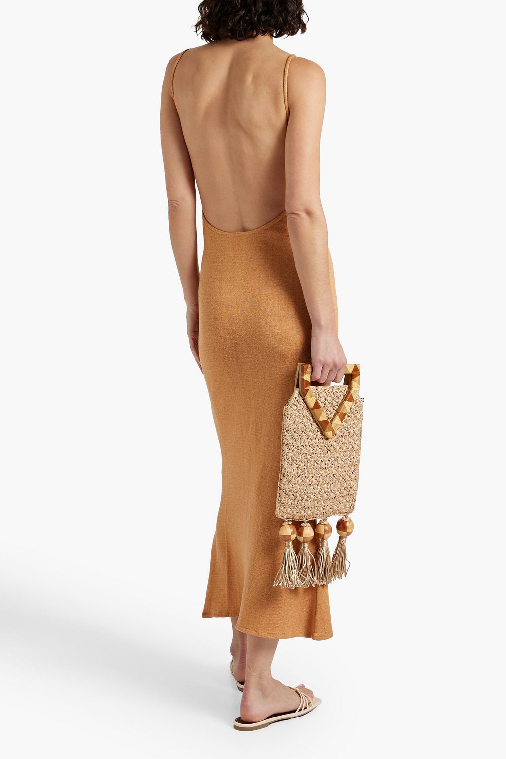 SAVANNAH MORROW Ara open-back cotton and silk-blend midi dress